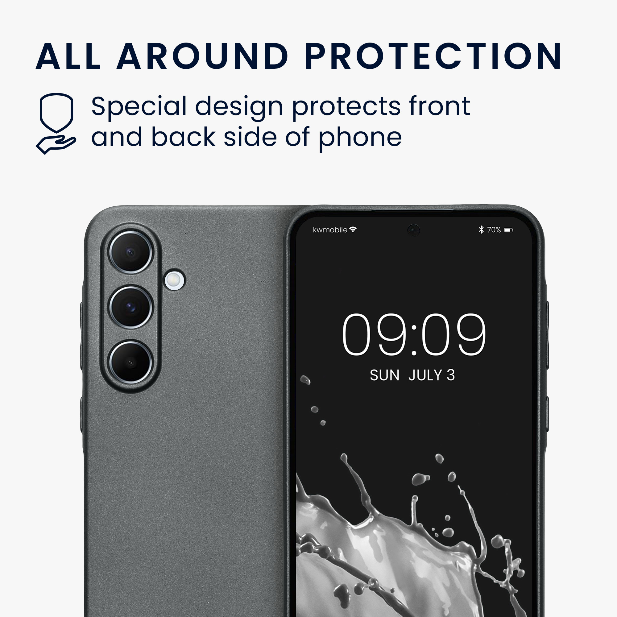 Kryt na mobil Samsung Galaxy A55 5G kwmobile TPU metalický Metalická šedá