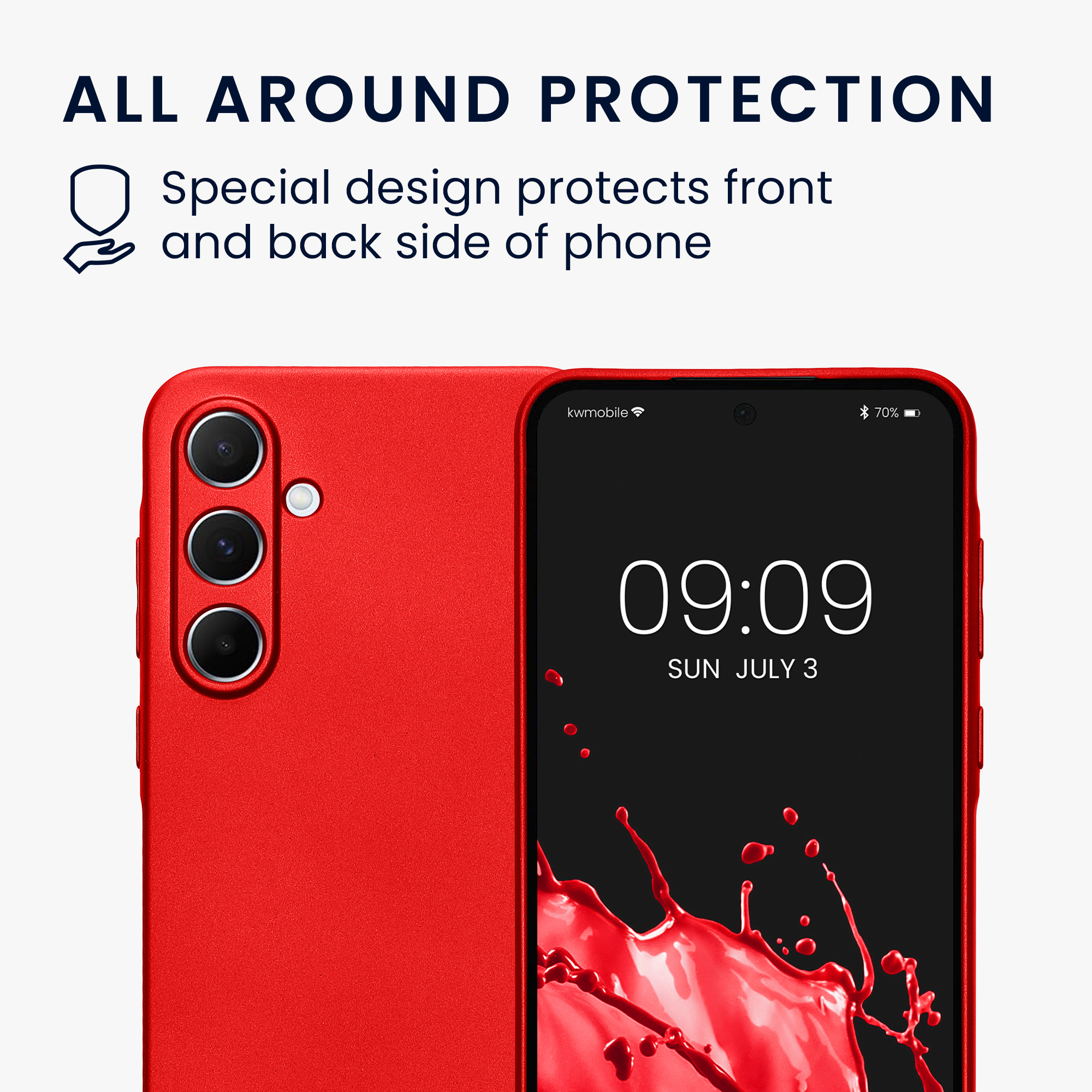 Kryt na mobil Samsung Galaxy A55 5G kwmobile TPU metalický Metalická tmavě červená