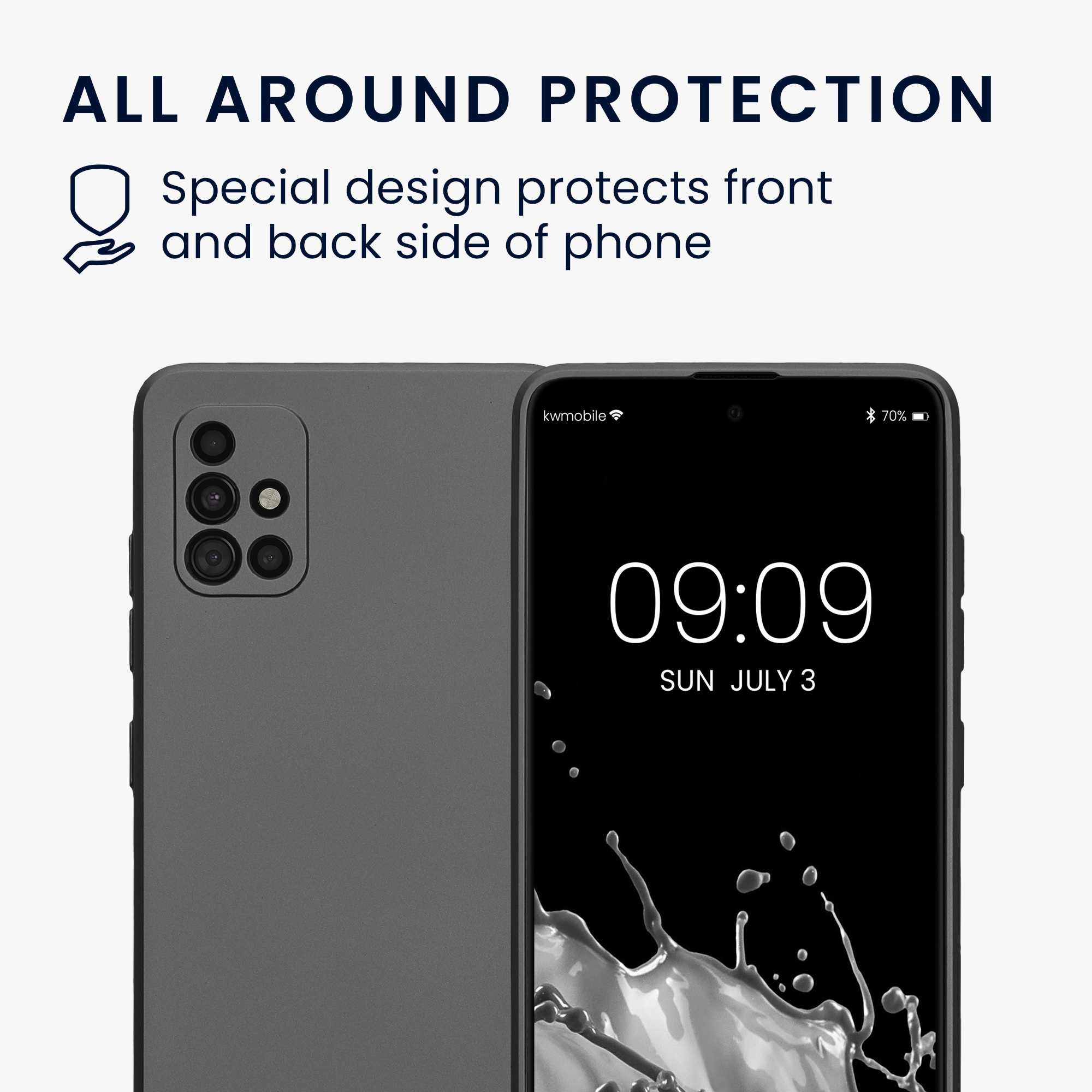 Kryt na mobil Samsung Galaxy A51 kwmobile TPU metalický Metalická šedá