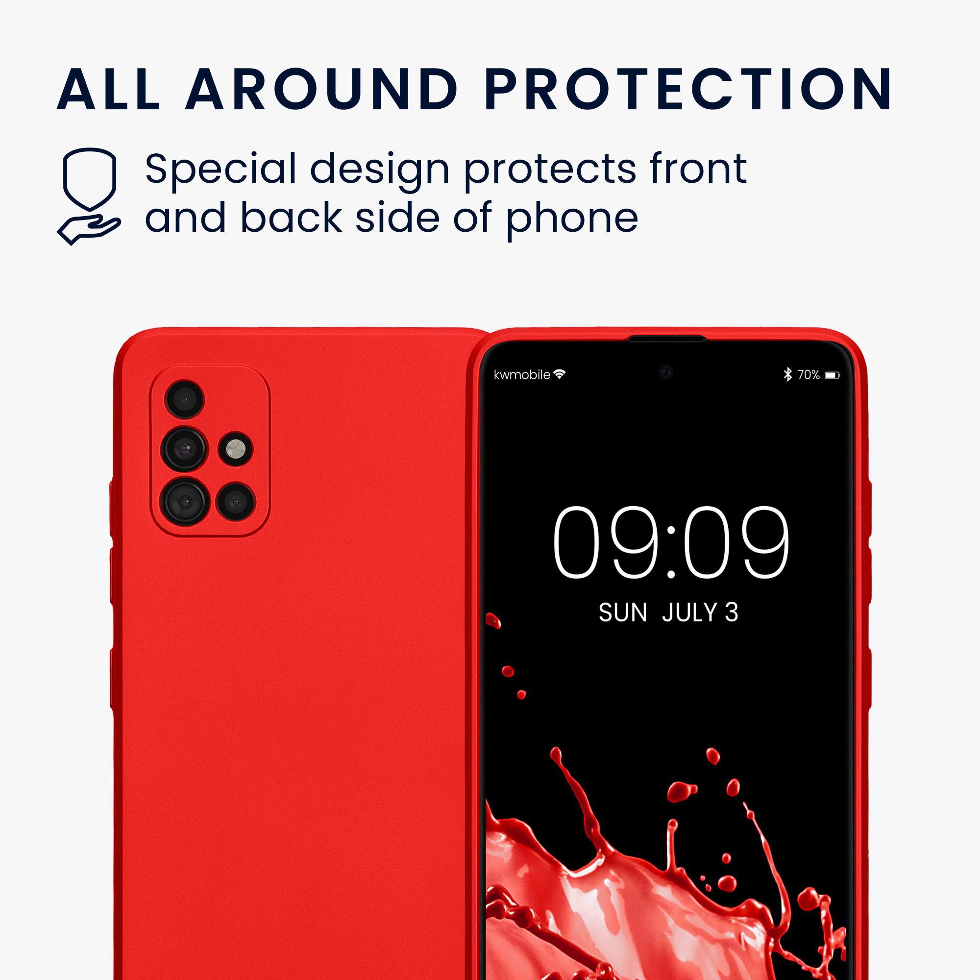 Kryt na mobil Samsung Galaxy A51 kwmobile TPU metalický Metalická tmavě červená