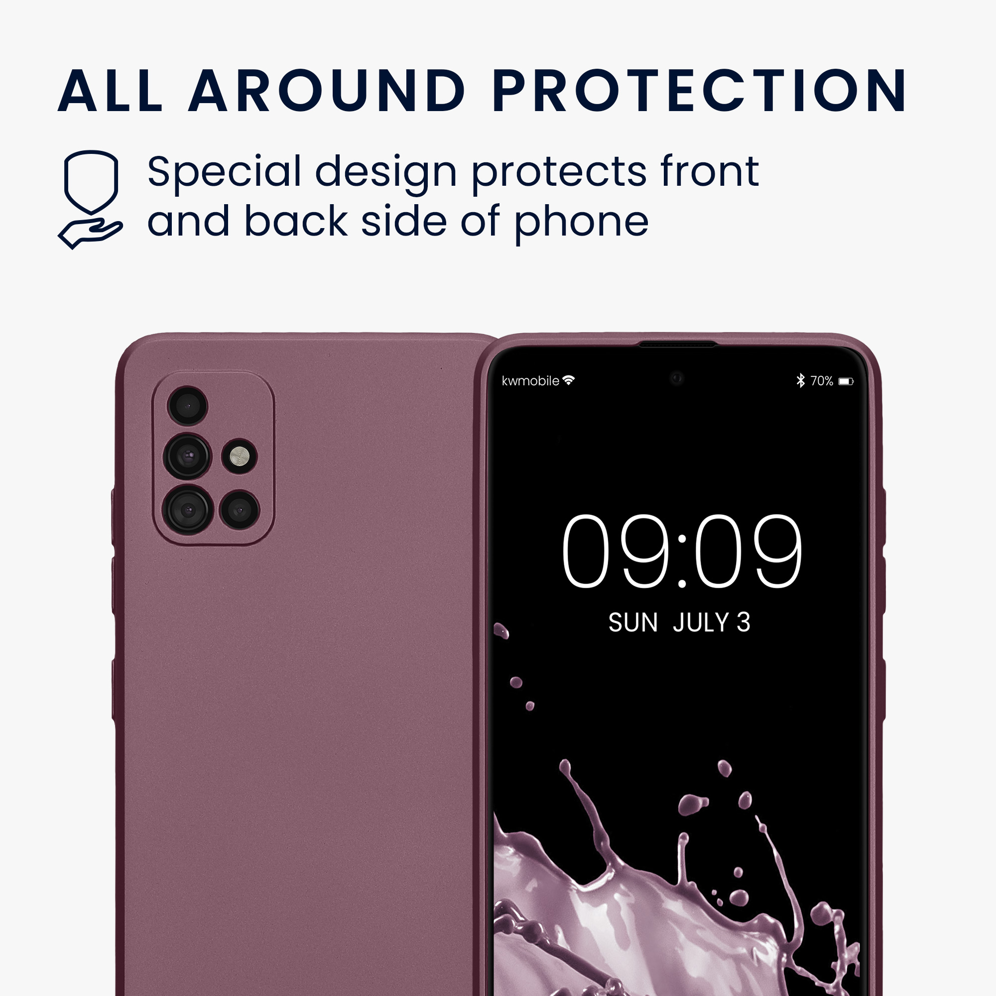 Kryt na mobil Samsung Galaxy A51 kwmobile TPU metalický Metalická levandulová