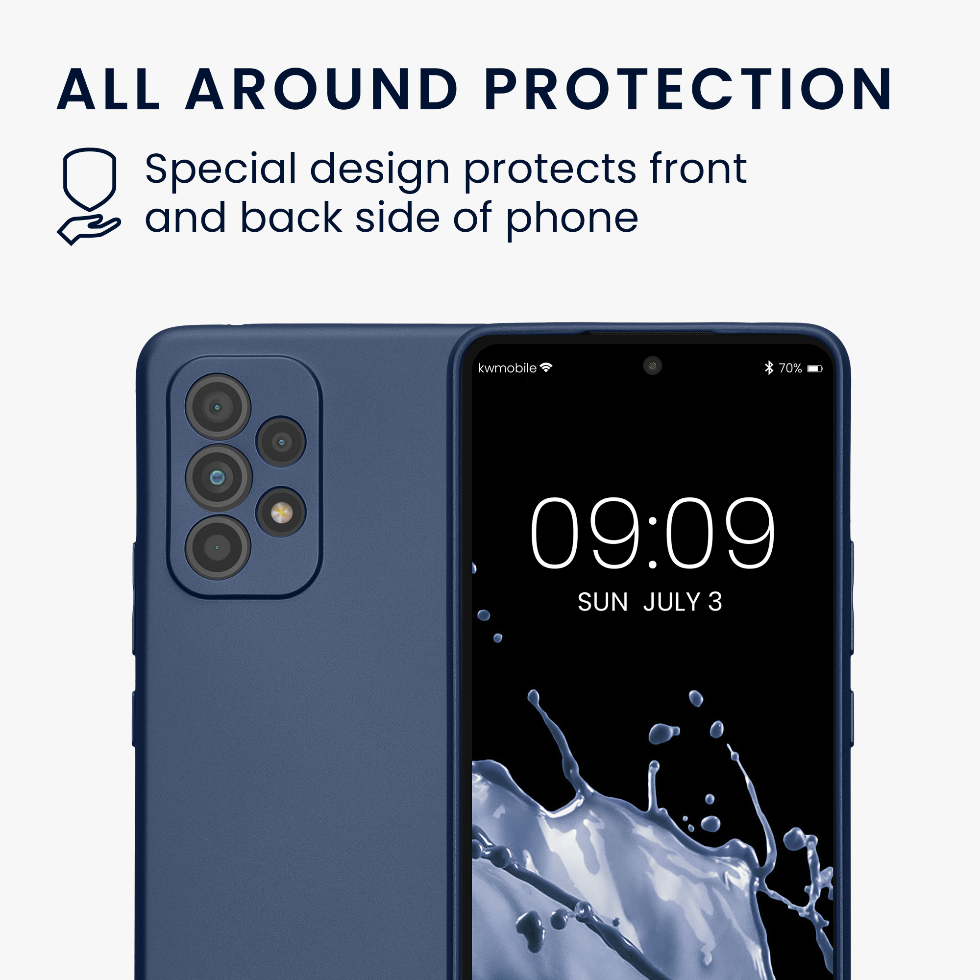 Kryt na mobil Samsung Galaxy A53 5G kwmobile TPU metalický Metalická modrá