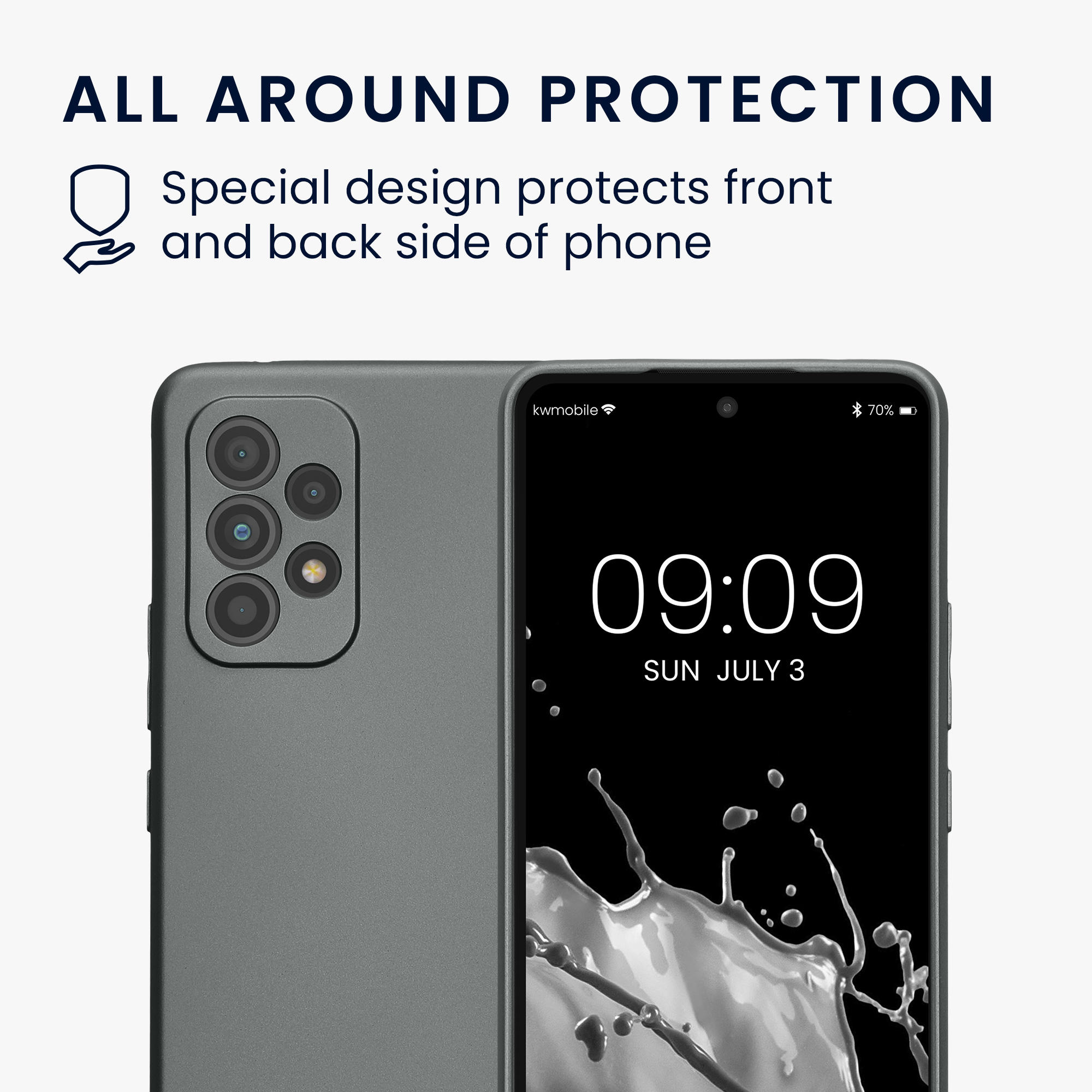 Kryt na mobil Samsung Galaxy A53 5G kwmobile TPU metalický Metalická šedá