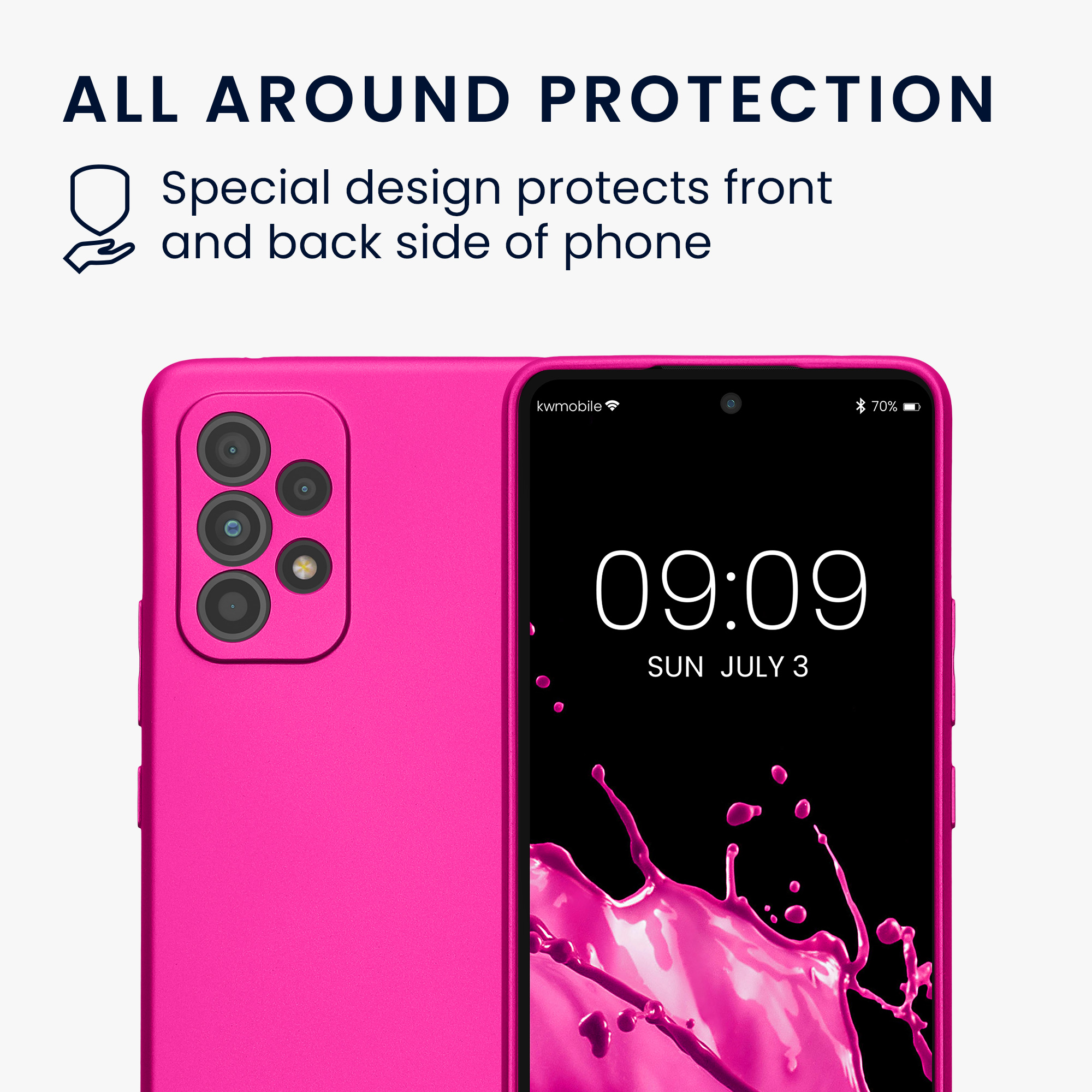 Kryt na mobil Samsung Galaxy A53 5G kwmobile TPU metalický Metalická růžová