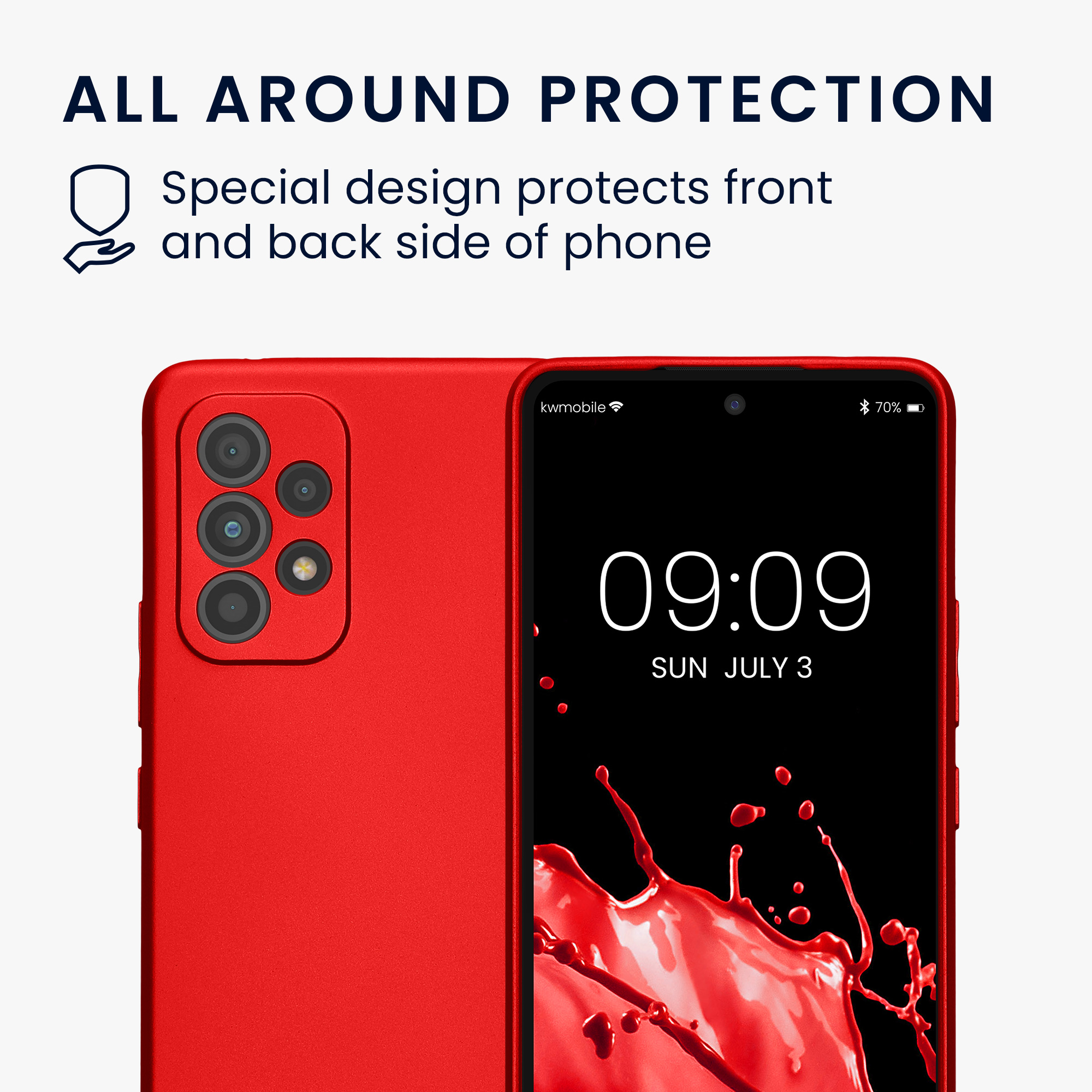 Kryt na mobil Samsung Galaxy A53 5G kwmobile TPU metalický Metalická tmavě červená