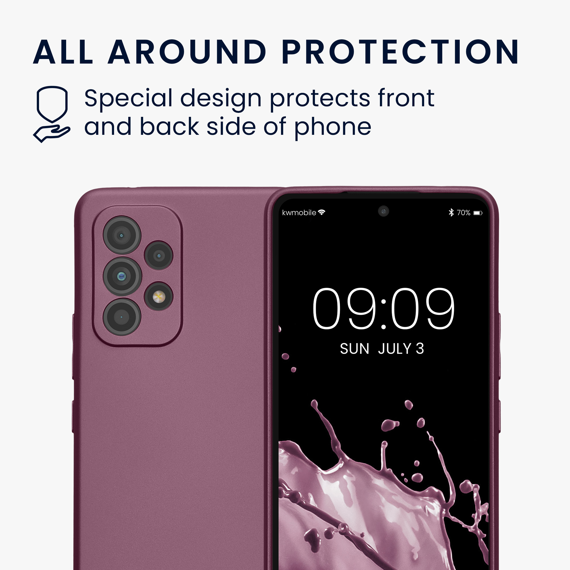 Pouzdro pro Samsung Galaxy A53 5G kwmobile metalické TPU - metalická levandulová