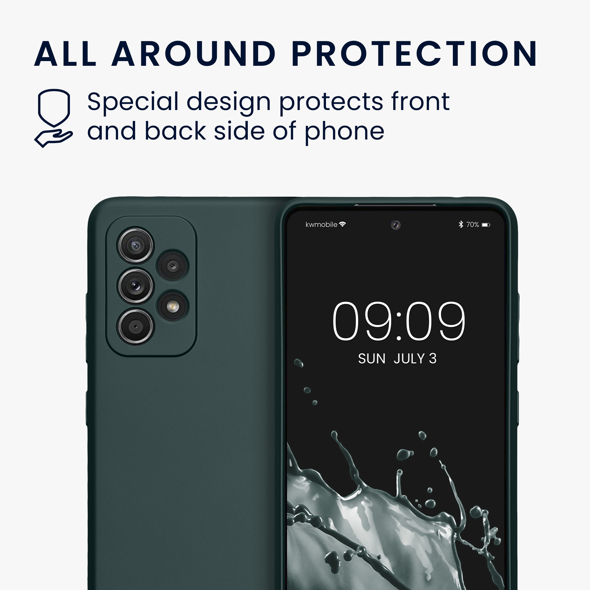 Kryt na mobil Samsung Galaxy A52 / A52 5G / A52s 5G kwmobile TPU metalický Metalická petrolejová
