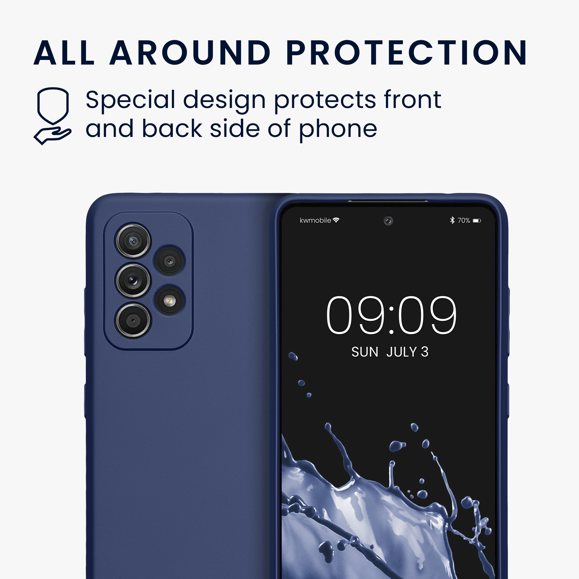 Kryt na mobil Samsung Galaxy A52 / A52 5G / A52s 5G kwmobile TPU metalický Metalická modrá