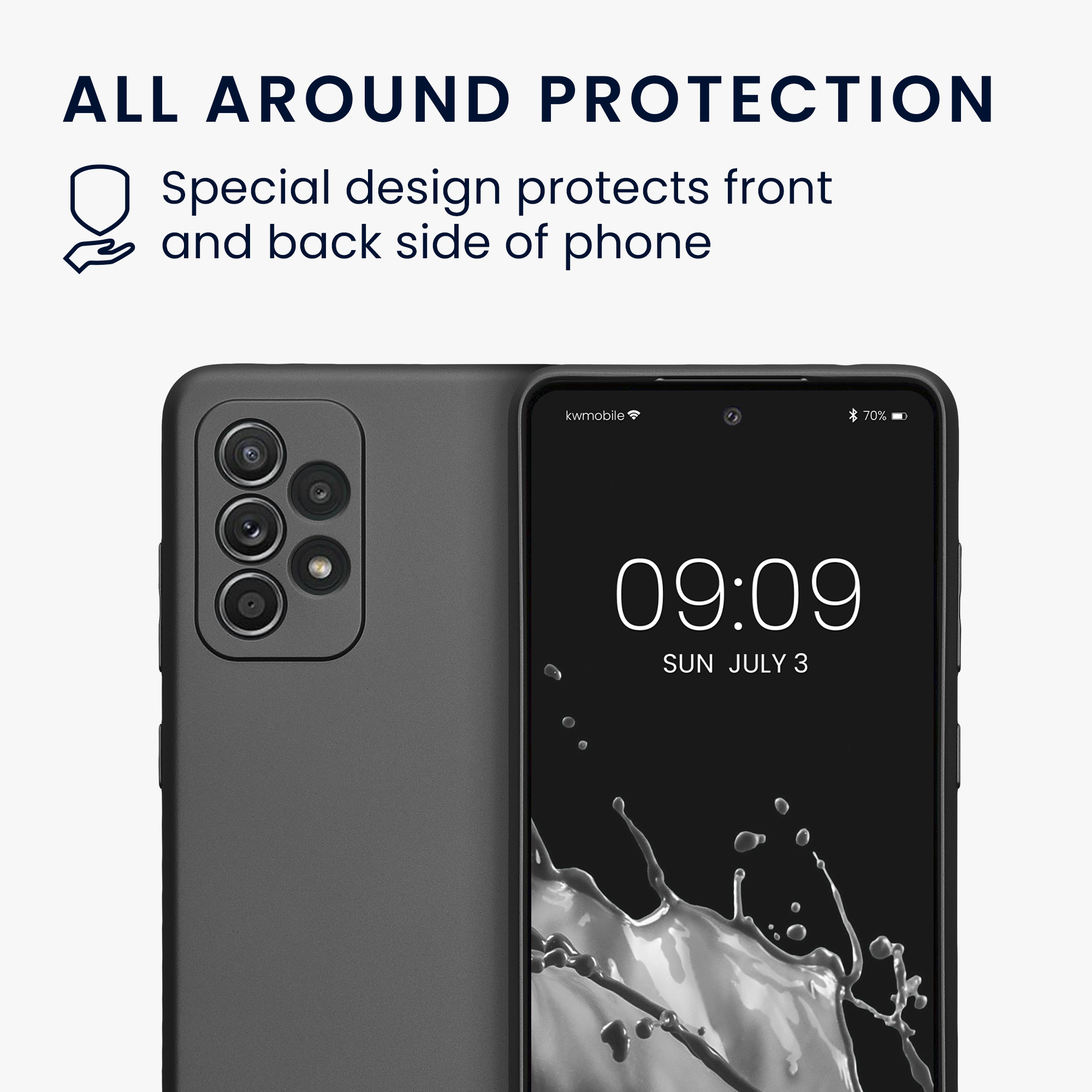 Kryt na mobil Samsung Galaxy A52 / A52 5G / A52s 5G kwmobile TPU metalický Metalická šedá
