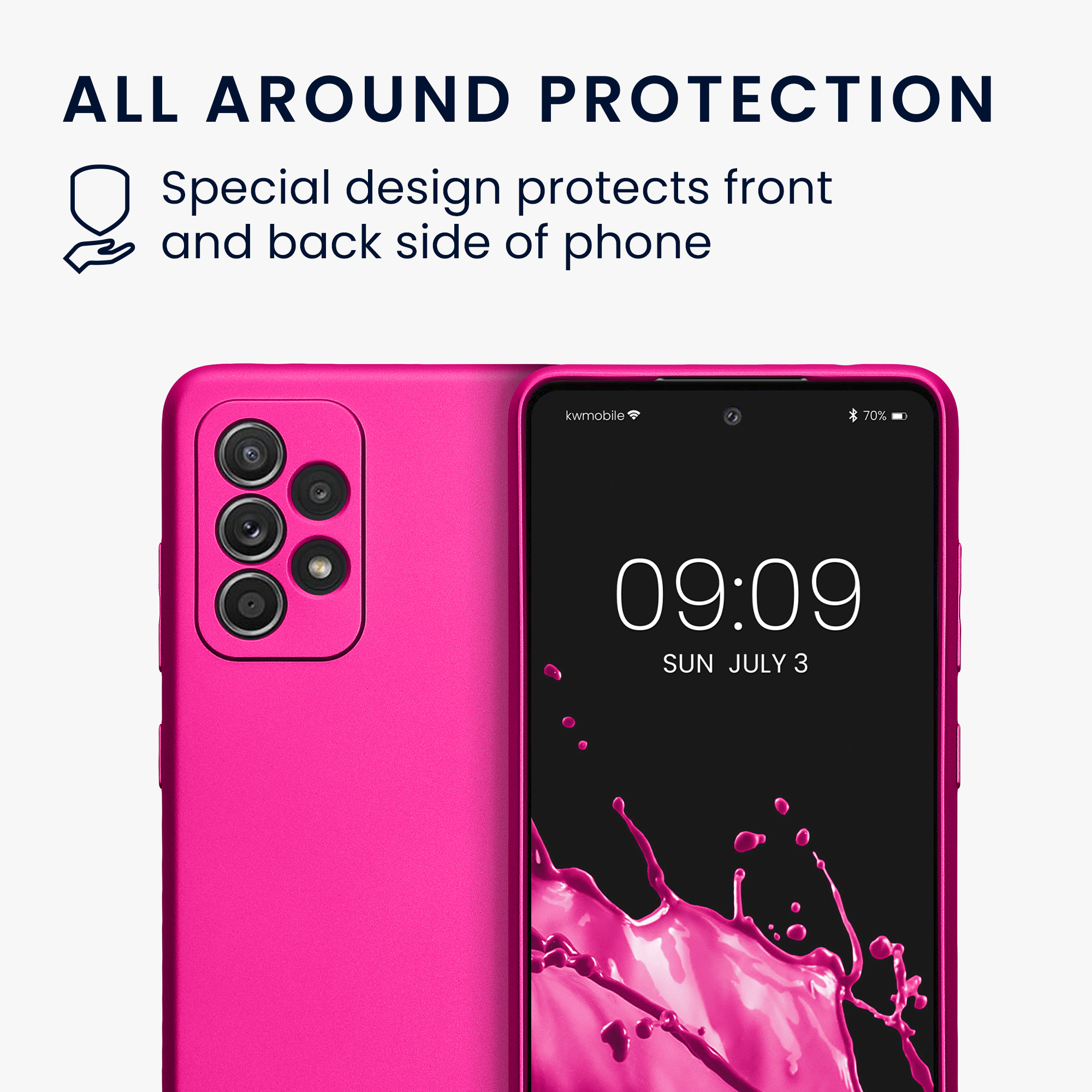Kryt na mobil Samsung Galaxy A52 / A52 5G / A52s 5G kwmobile TPU metalický Metalická růžová