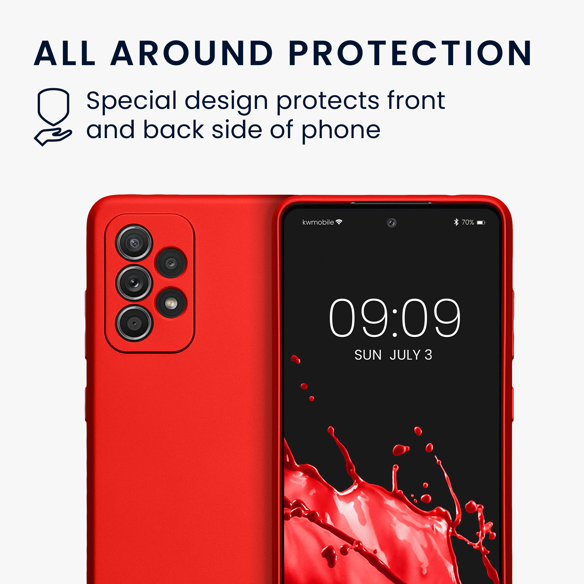 Kryt na mobil Samsung Galaxy A52 / A52 5G / A52s 5G kwmobile TPU metalický Metalická tmavě červená