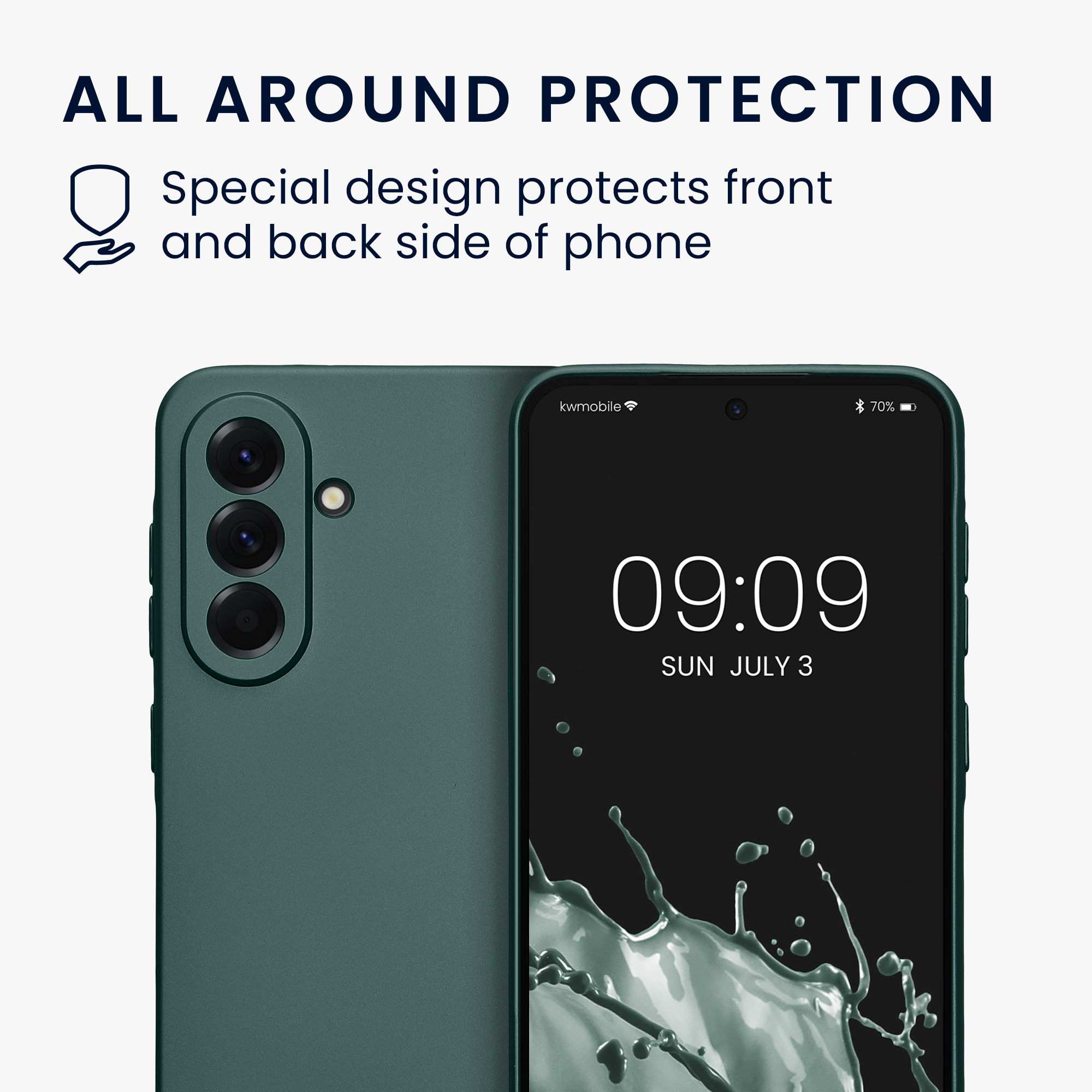 Kryt na mobil Samsung Galaxy A56 5G kwmobile TPU metalický Metalická petrolejová