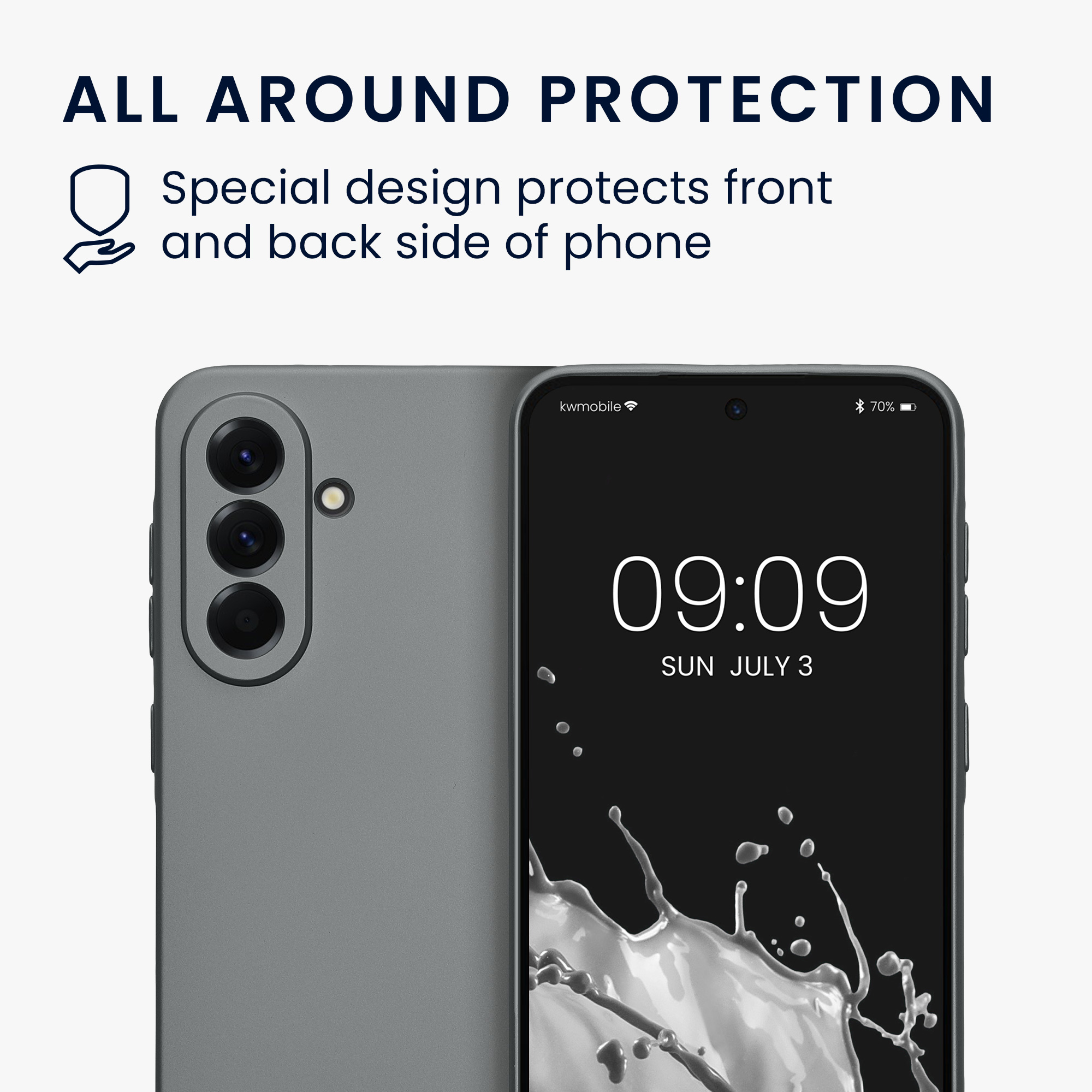 Kryt na mobil Samsung Galaxy A56 5G kwmobile TPU metalický Metalická šedá