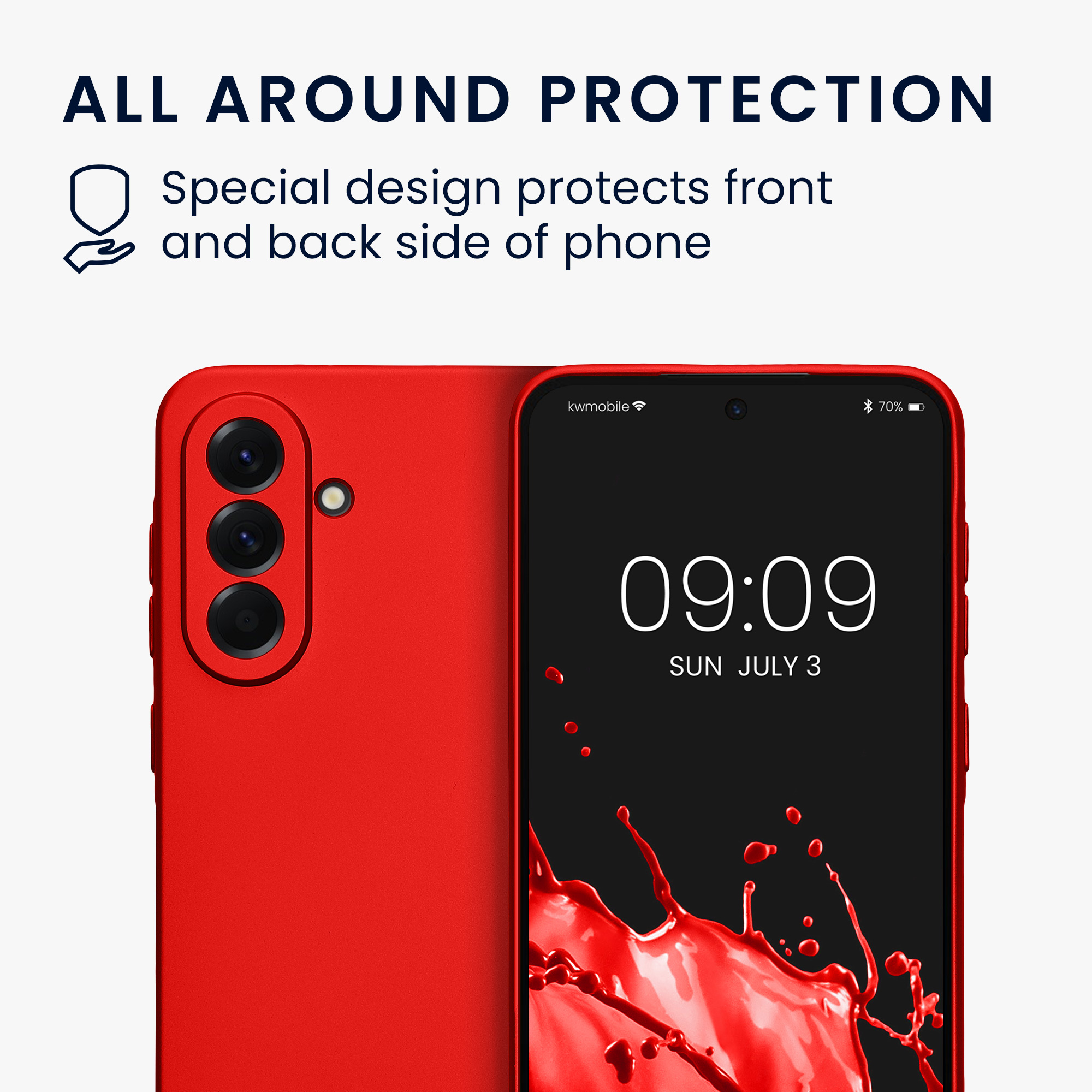 Kryt na mobil Samsung Galaxy A56 5G kwmobile TPU metalický Metalická tmavě červená