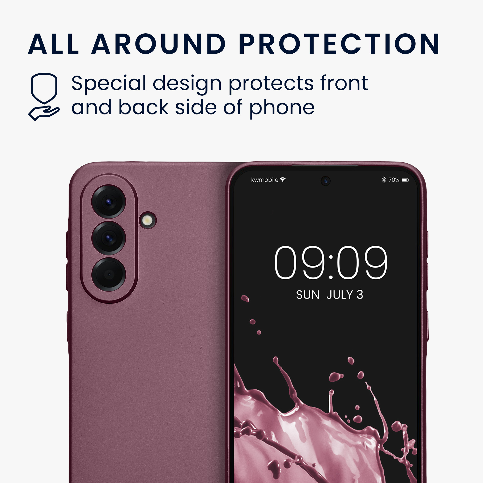 Kryt na mobil Samsung Galaxy A56 5G kwmobile TPU metalický Metalická levandulová