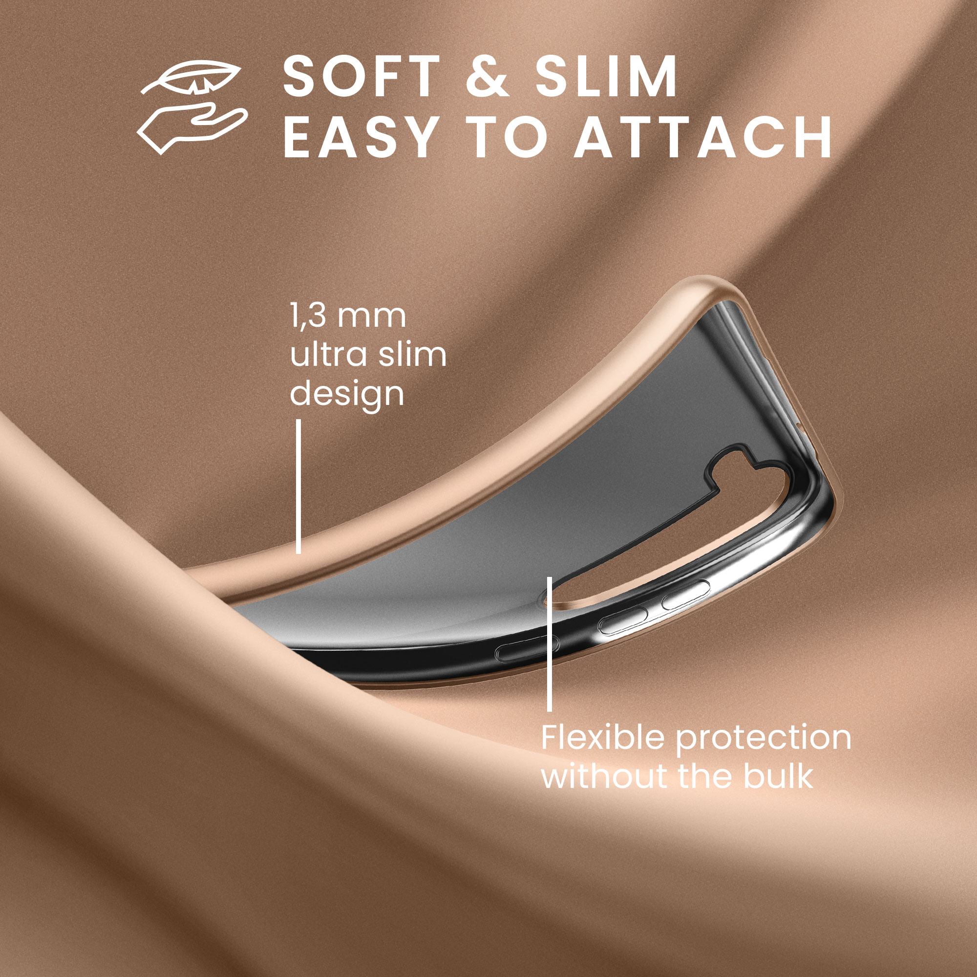 Pouzdro pro Samsung Galaxy S25 FE kwmobile tenké metalické silikonové - metalický zlatá