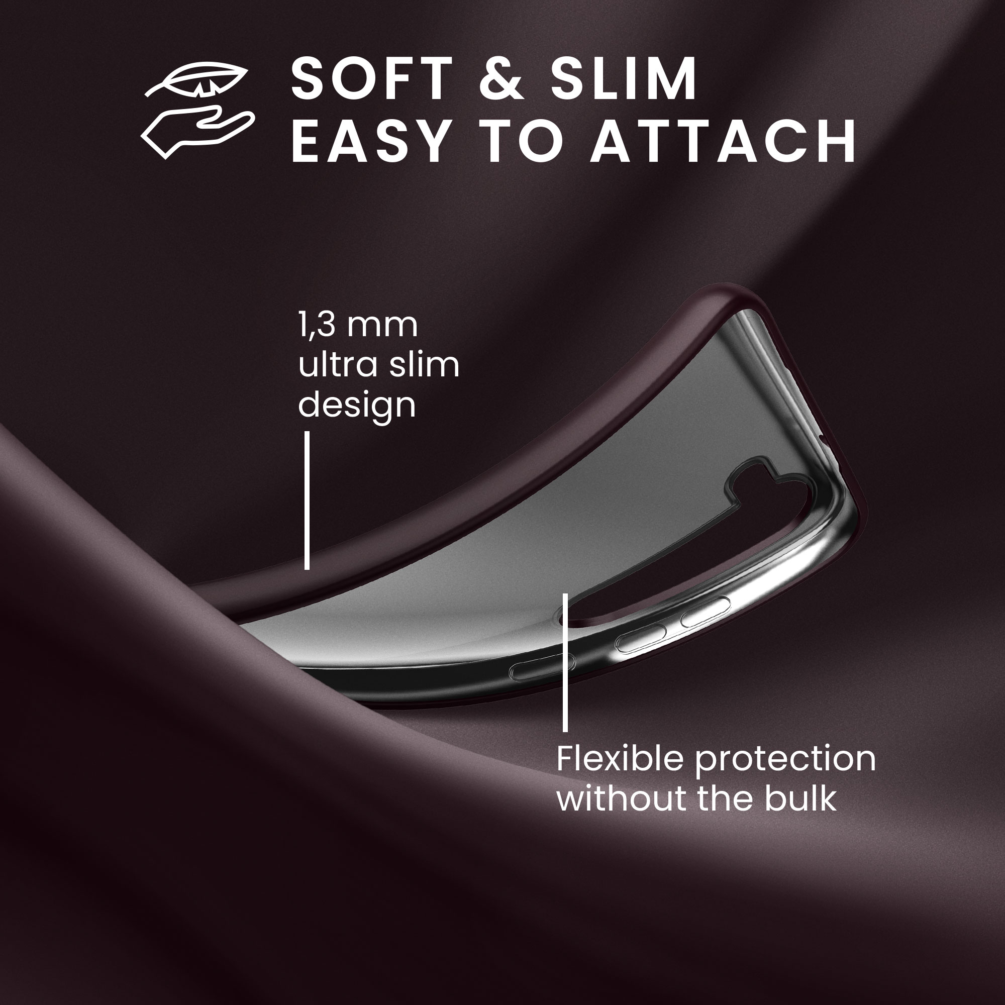 Pouzdro pro Samsung Galaxy S25 FE kwmobile tenké metalické silikonové - metalická bordó