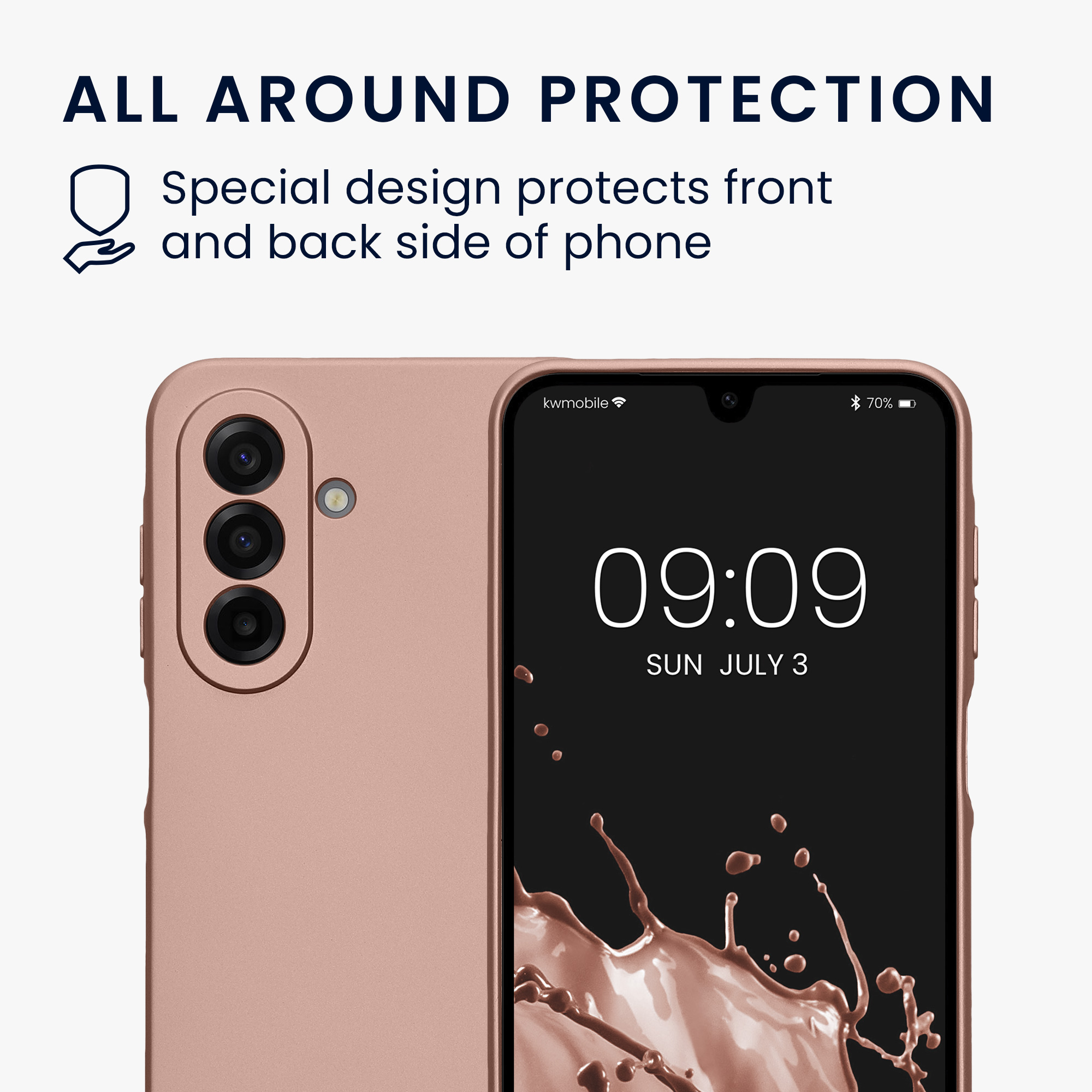 Metalický kryt na mobil Samsung Galaxy A17 4G / 5G kwmobile metalicky rose gold
