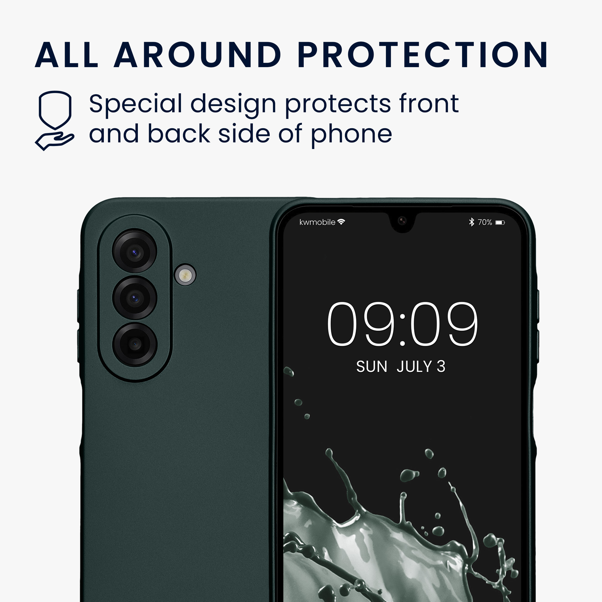 Metalický kryt na mobil Samsung Galaxy A17 4G / 5G kwmobile metalicky petrolejový