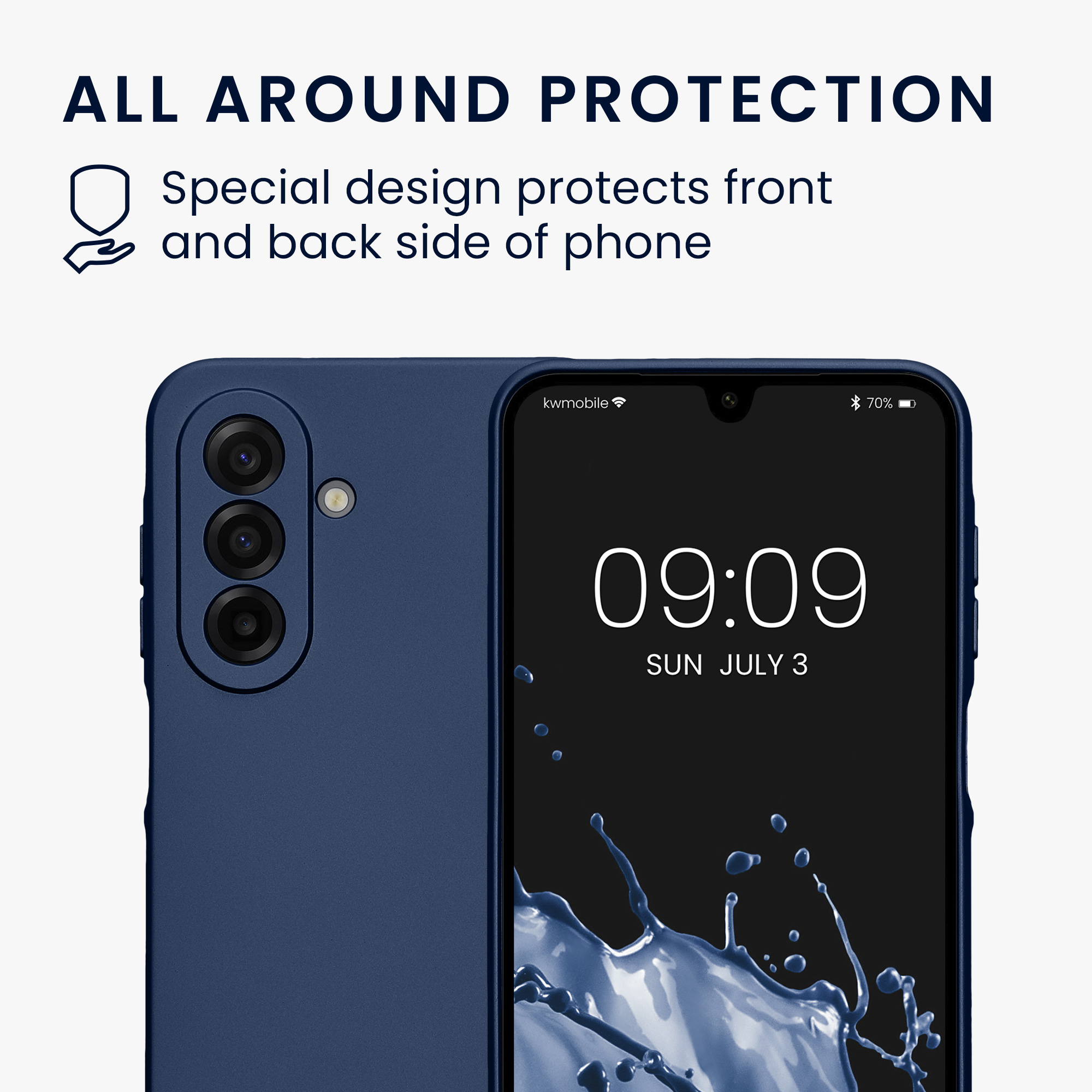 Metalický kryt na mobil Samsung Galaxy A17 4G / 5G kwmobile metalicky modrý
