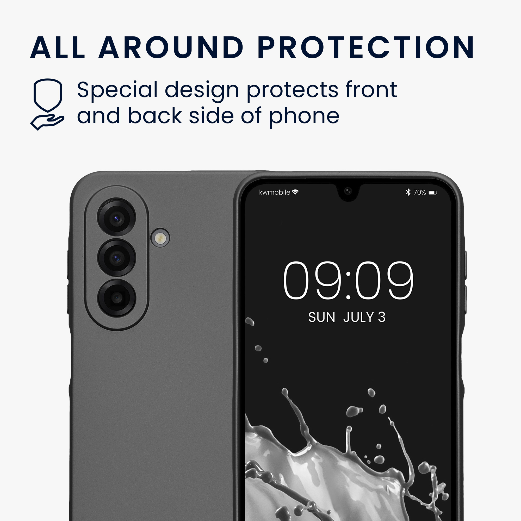 Metalický kryt na mobil Samsung Galaxy A17 4G / 5G kwmobile metalicky šedý