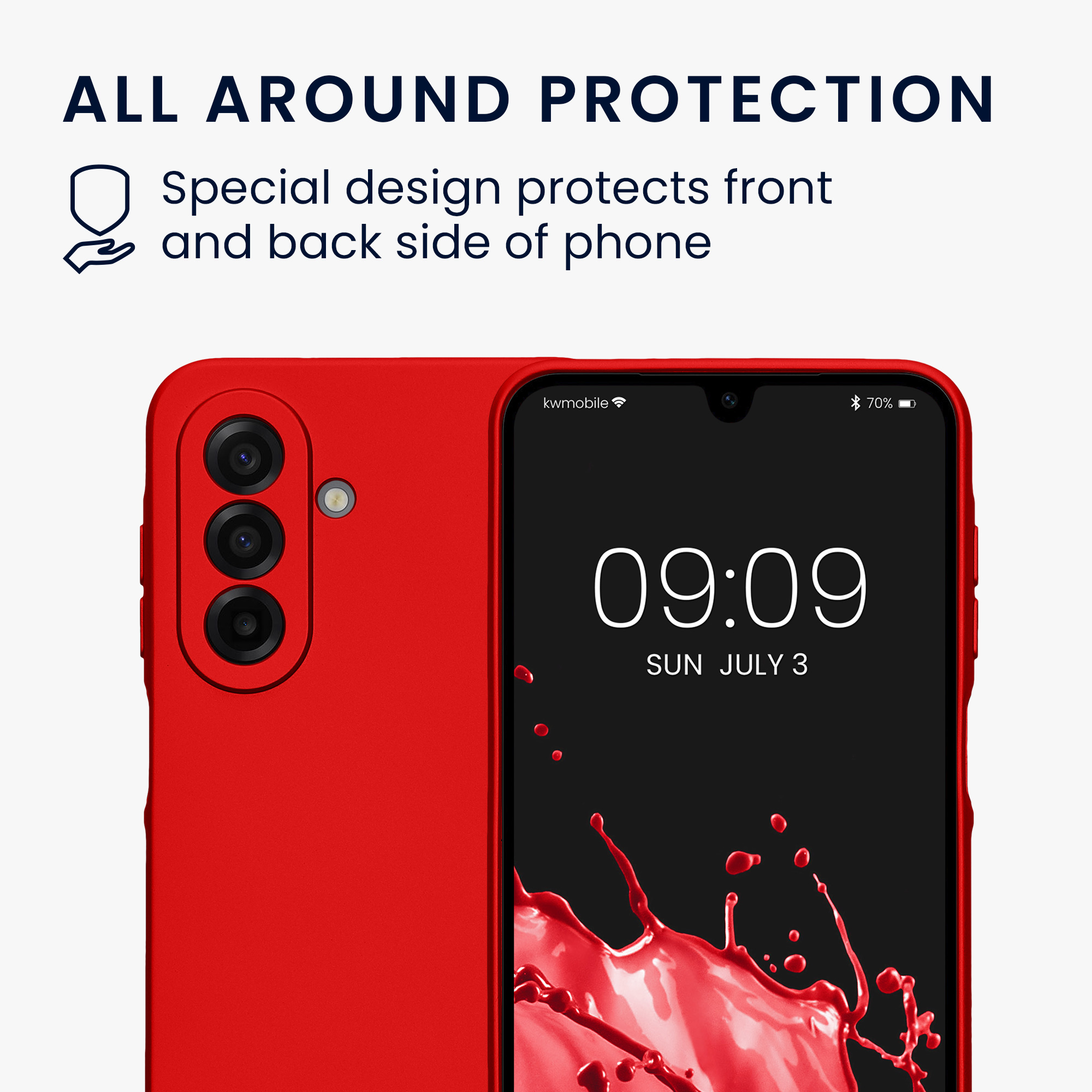 Metalický kryt na mobil Samsung Galaxy A17 4G / 5G kwmobile metalicky tmavě červený