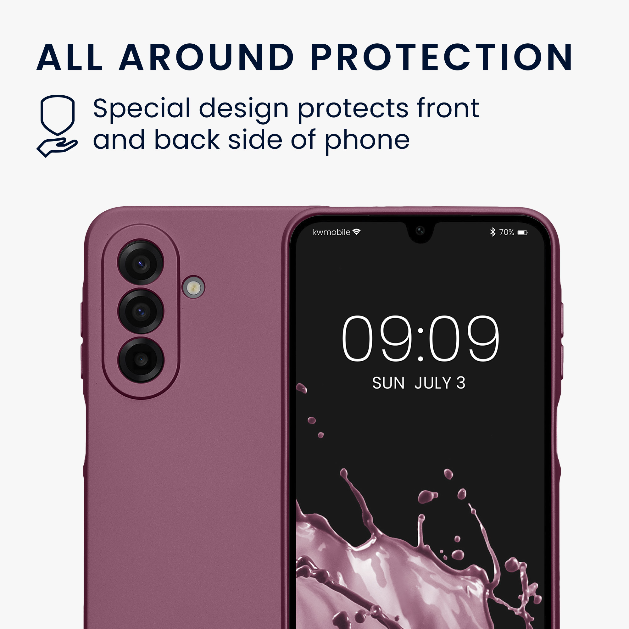 Metalický kryt na mobil Samsung Galaxy A17 4G / 5G kwmobile metalicky levandulový