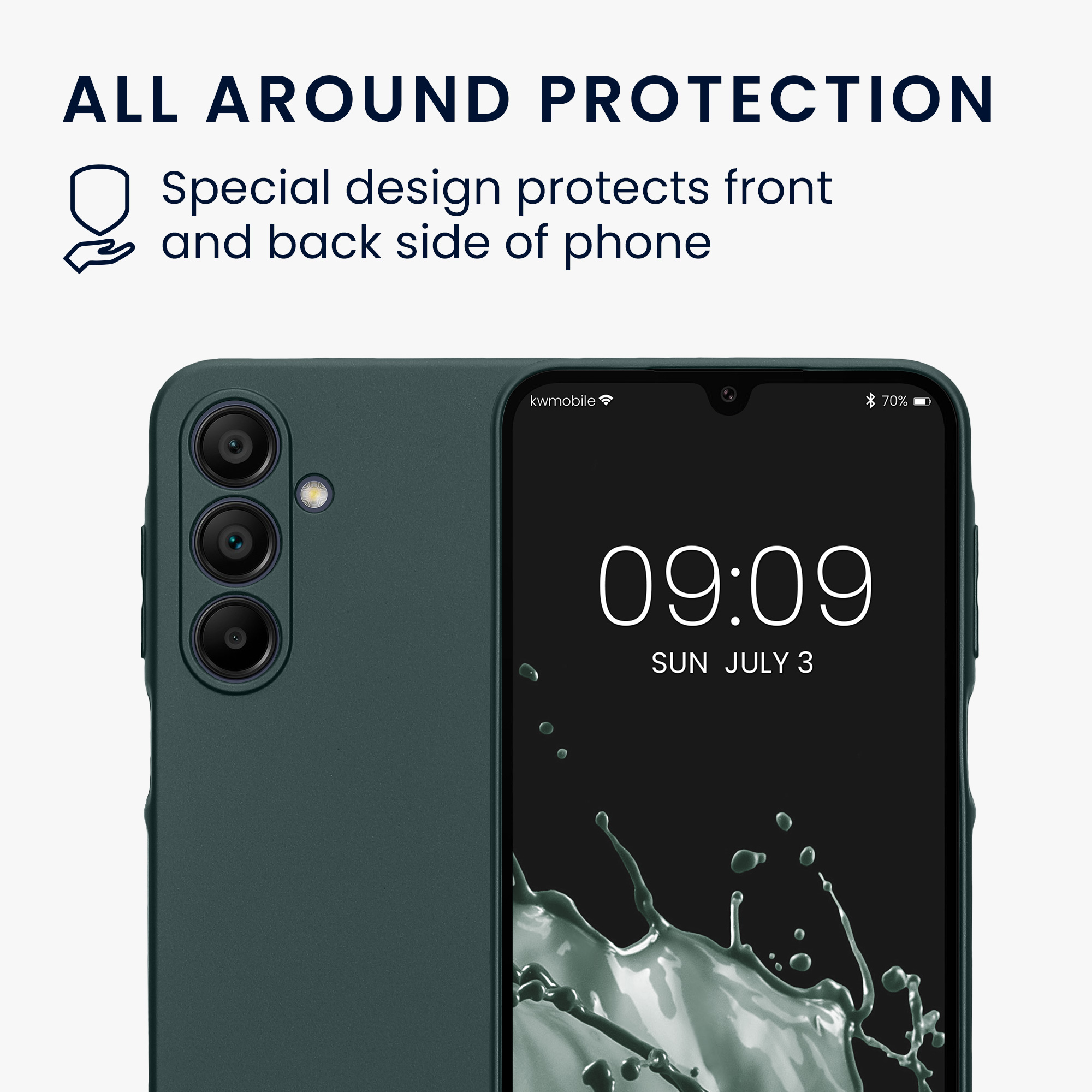 Kryt na mobil Samsung Galaxy A16 5G kwmobile TPU metalický Metalická petrolejová