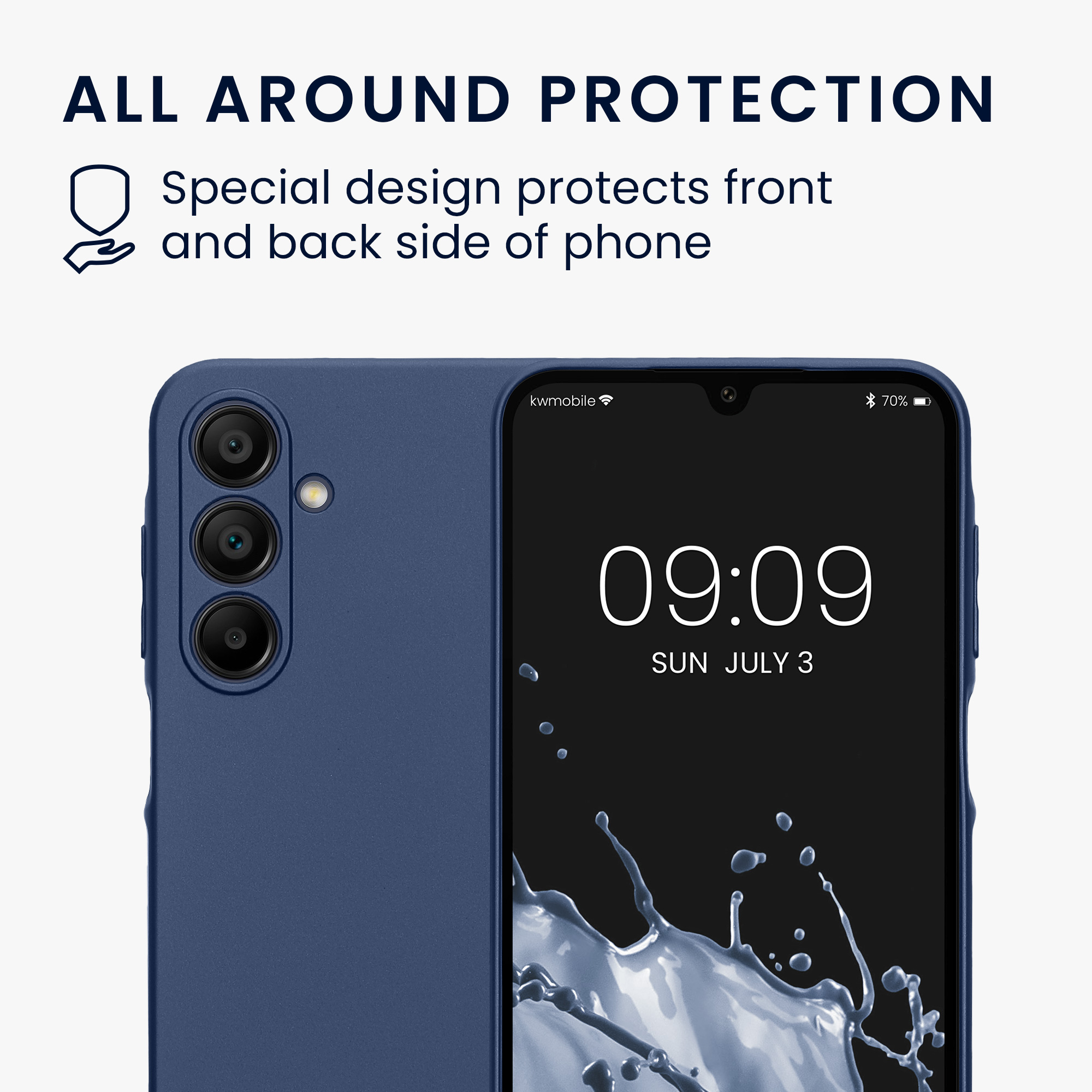 Kryt na mobil Samsung Galaxy A16 5G kwmobile TPU metalický Metalická modrá