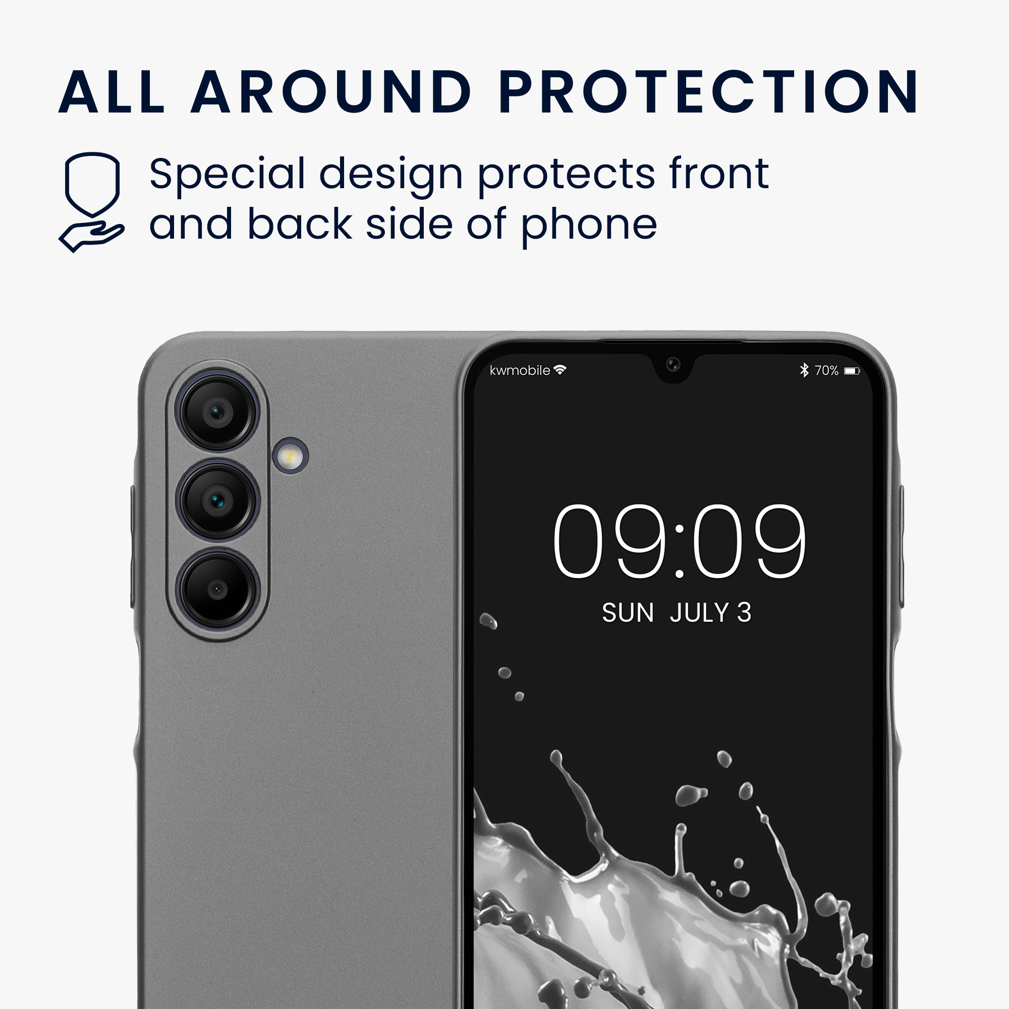 Metalický kryt na mobil Samsung Galaxy A16 5G kwmobile metalicky šedý