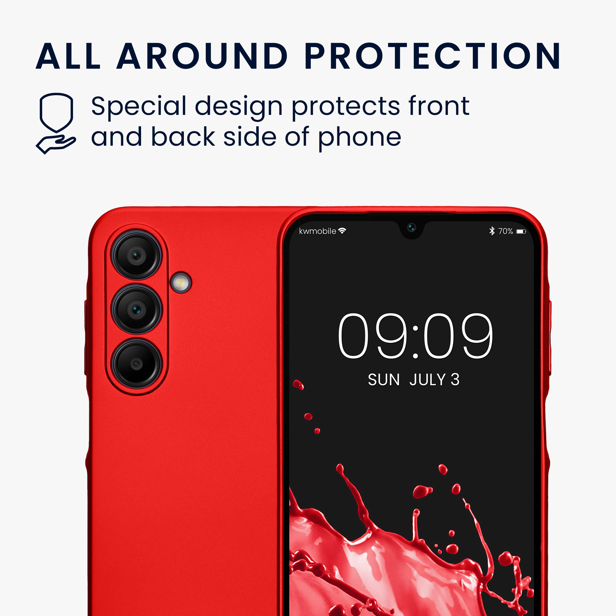 Metalický kryt na mobil Samsung Galaxy A16 5G kwmobile metalicky tmavě červený