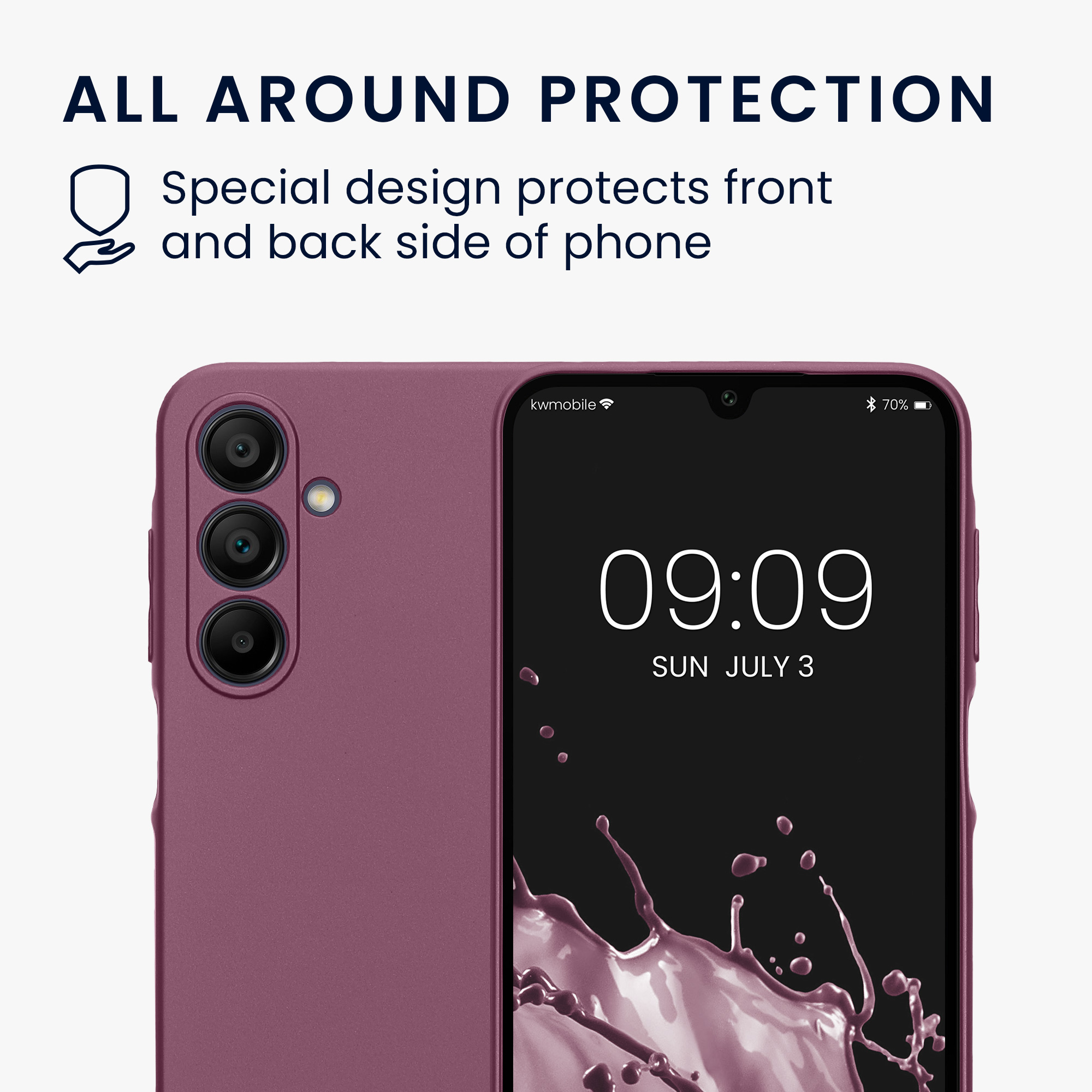 Kryt na mobil Samsung Galaxy A16 5G kwmobile TPU metalický Metalická levandulová