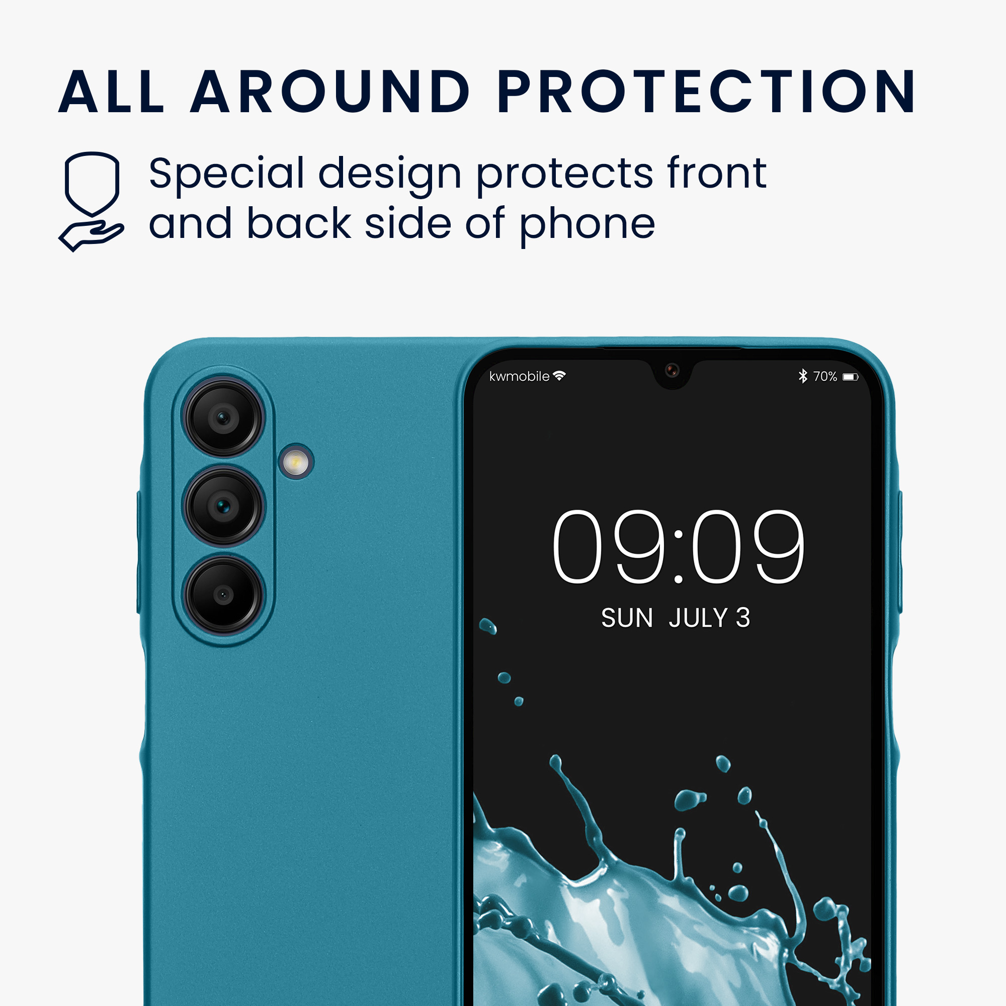 Kryt na mobil Samsung Galaxy A16 5G kwmobile TPU metalický Metalická karibská modrá