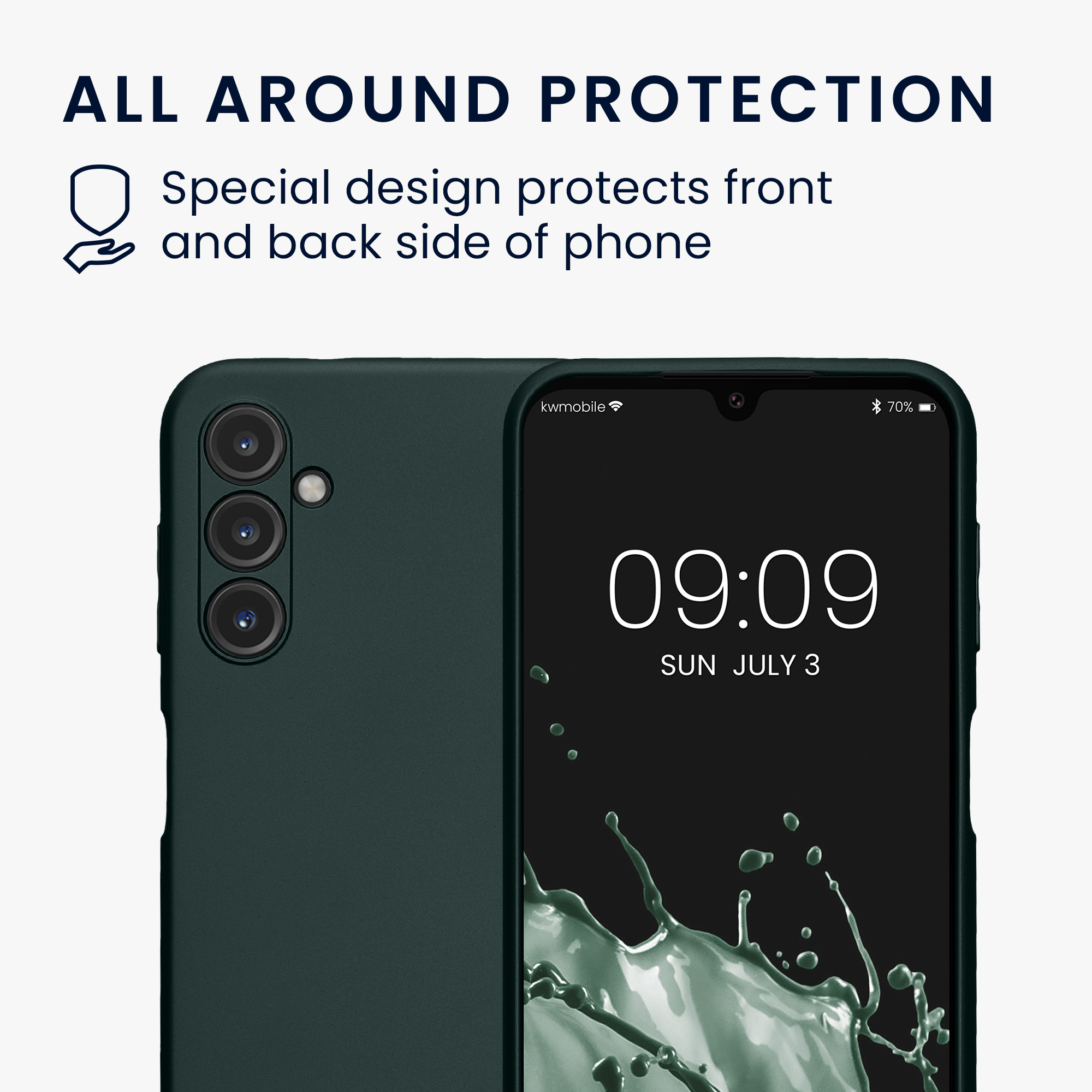 Kryt na mobil Samsung Galaxy A14 5G kwmobile TPU metalický Metalická petrolejová