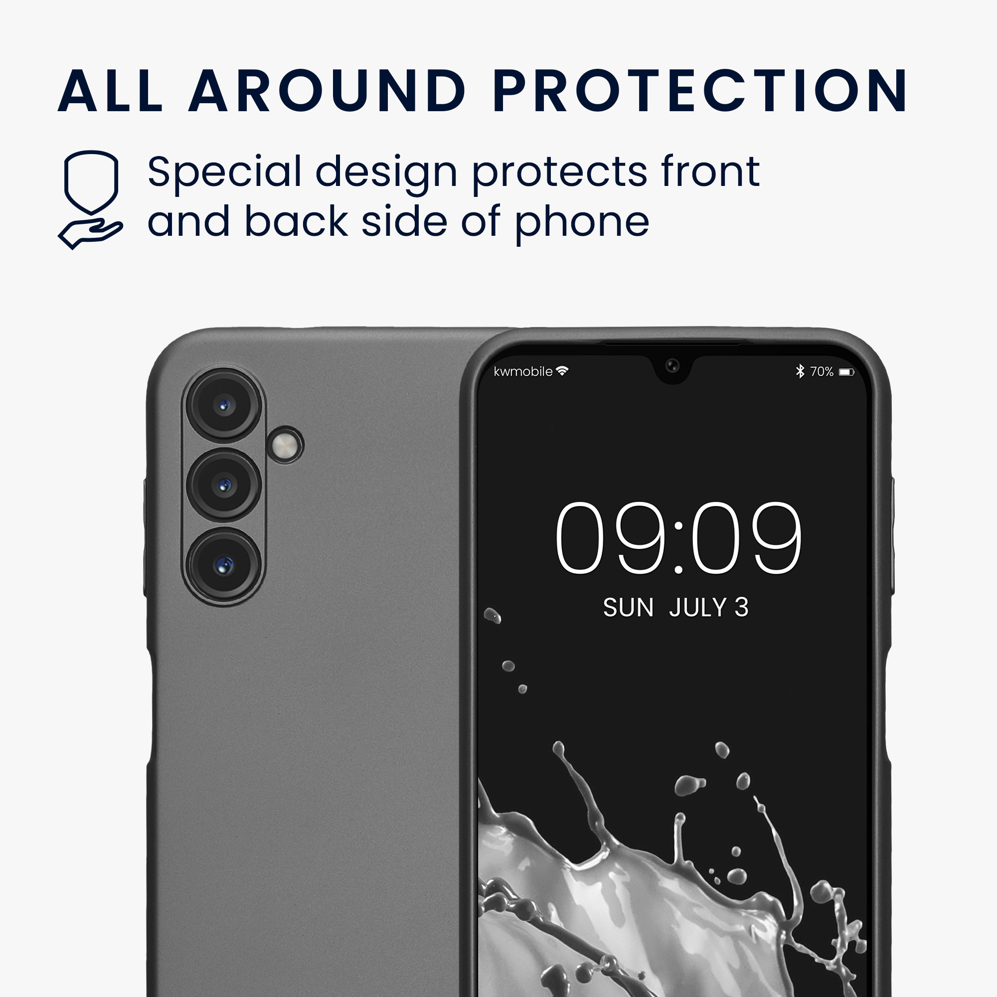 Kryt na mobil Samsung Galaxy A14 5G kwmobile TPU metalický Metalická šedá