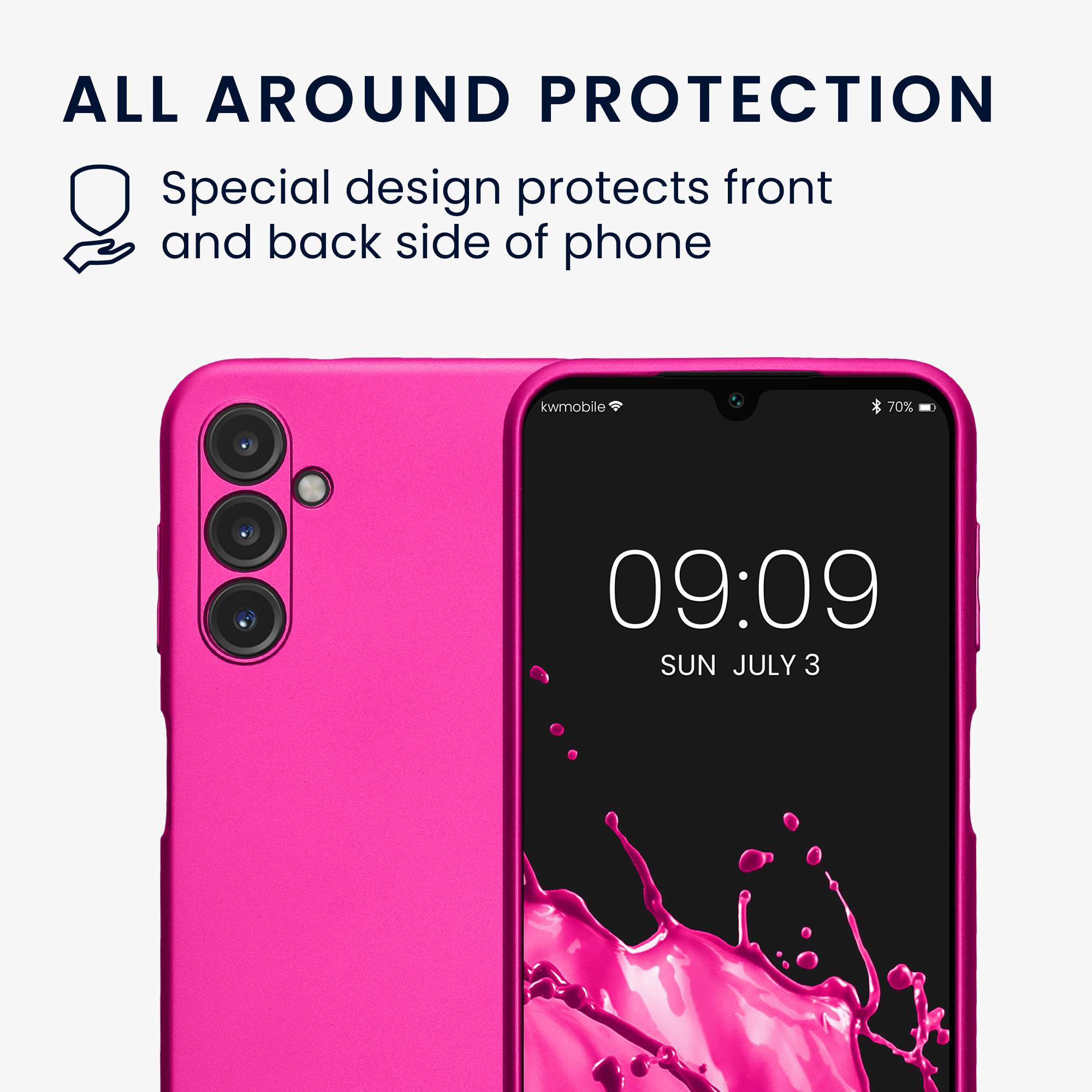 Pouzdro pro Samsung Galaxy A14 5G kwmobile metalické TPU - metalická růžová