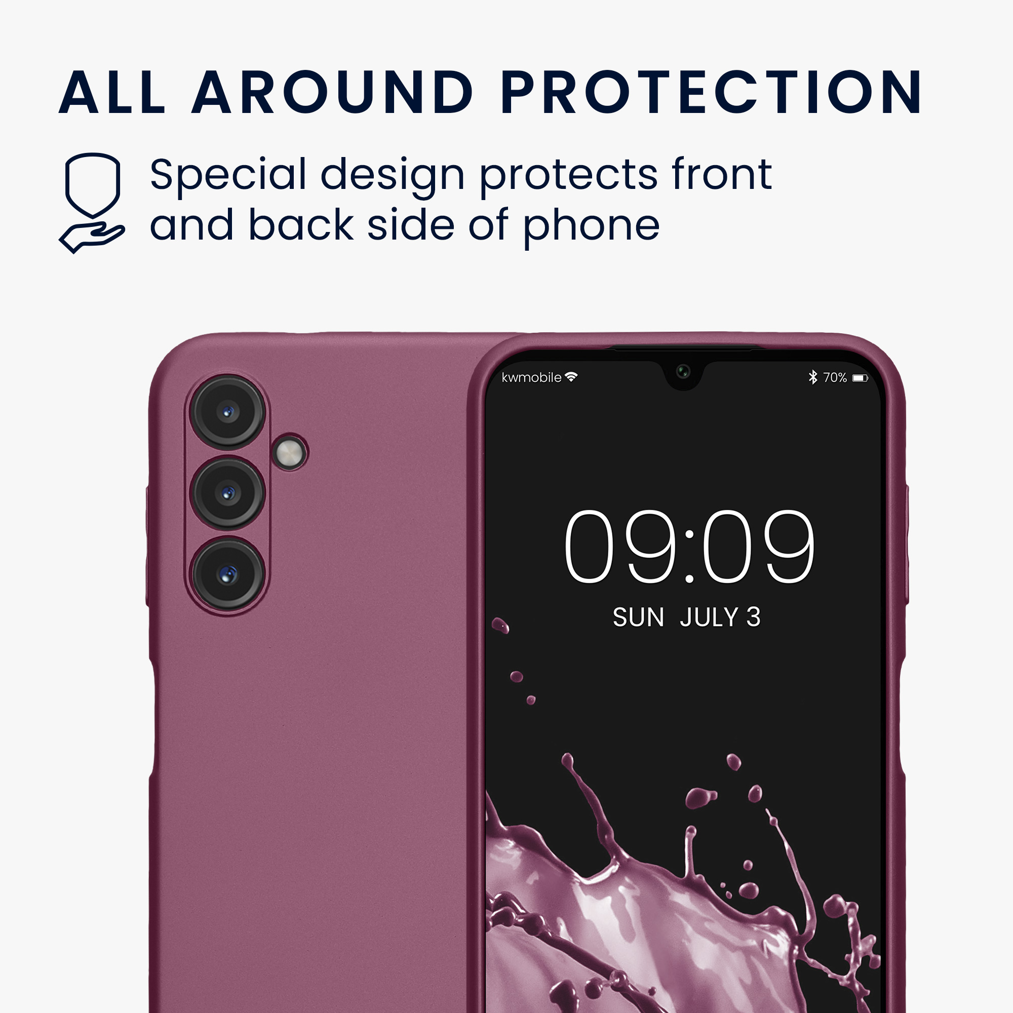 Kryt na mobil Samsung Galaxy A14 5G kwmobile TPU metalický Metalická levandulová