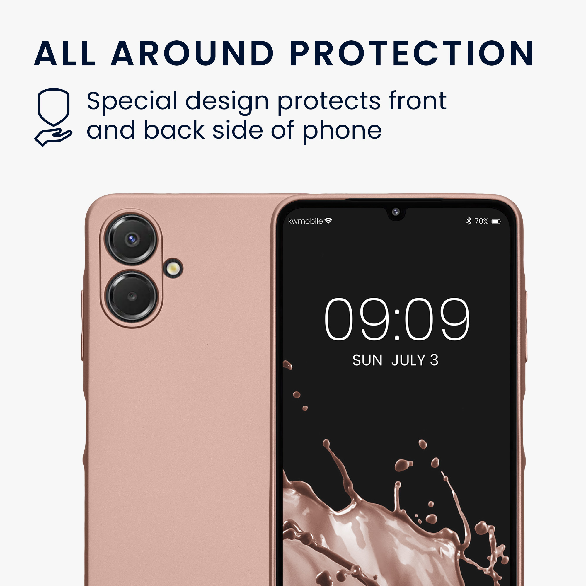 Kryt na mobil Samsung Galaxy A06 kwmobile Metallic metalicky rose gold