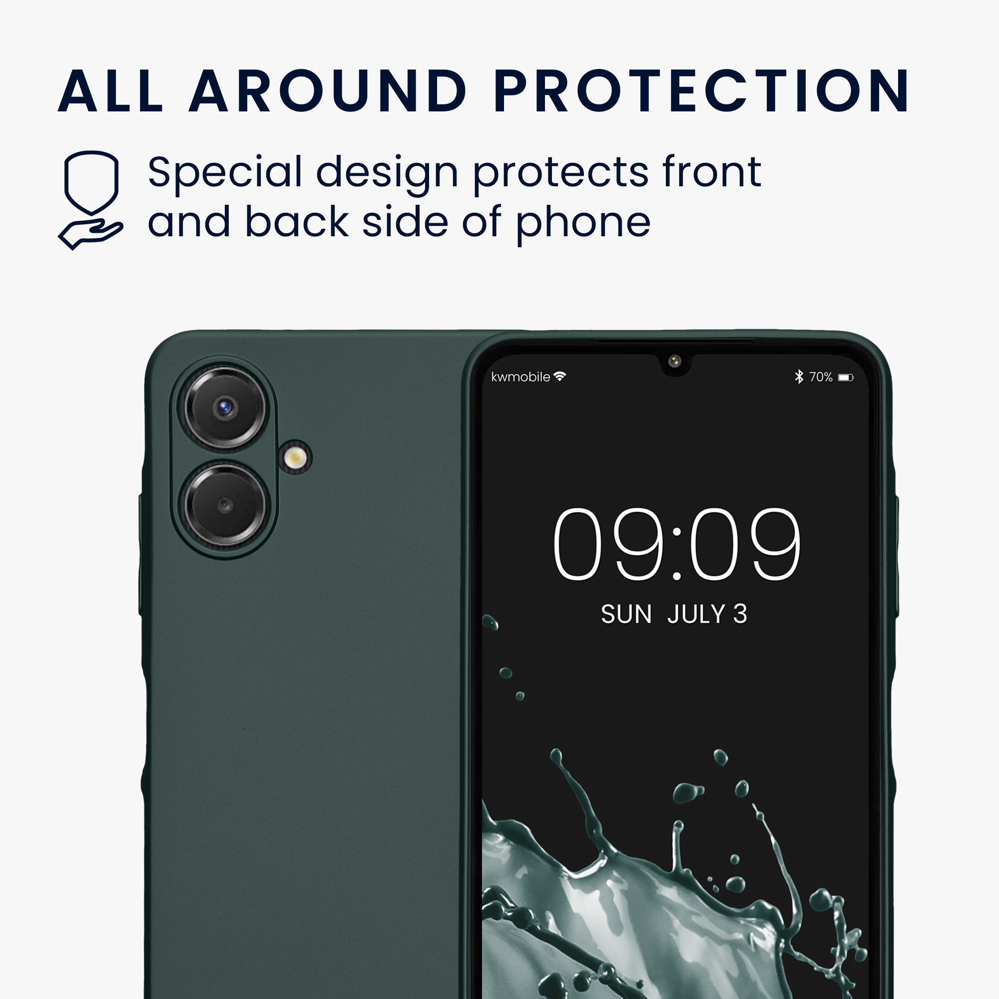 Kryt na mobil Samsung Galaxy A06 kwmobile Metallic metalicky petrolejový