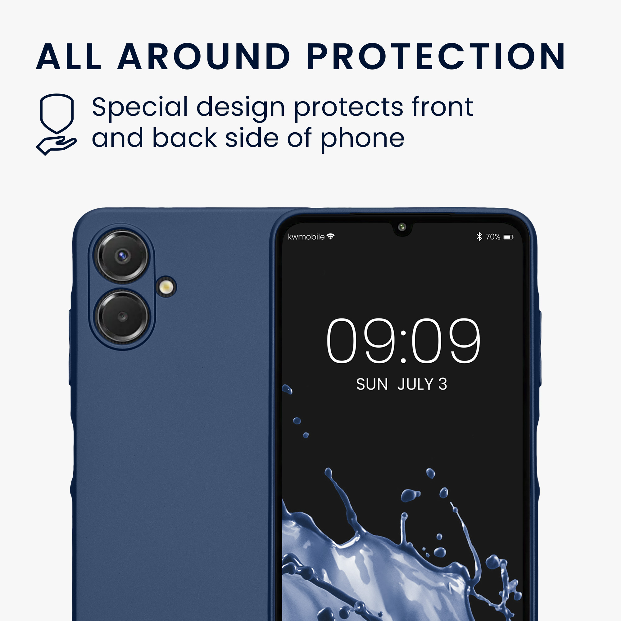 Kryt na mobil Samsung Galaxy A06 kwmobile Metallic metalicky modrý
