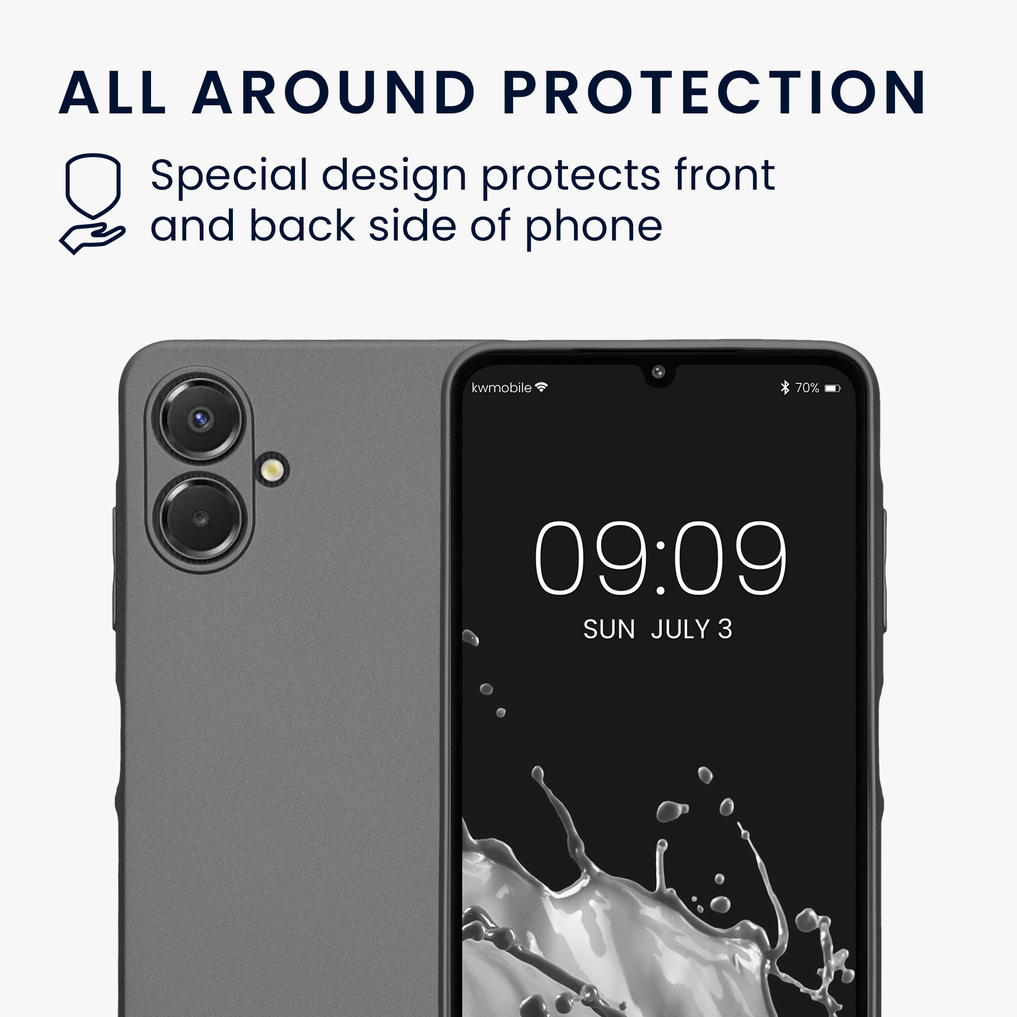 Kryt na mobil Samsung Galaxy A06 kwmobile Metallic metalicky šedý