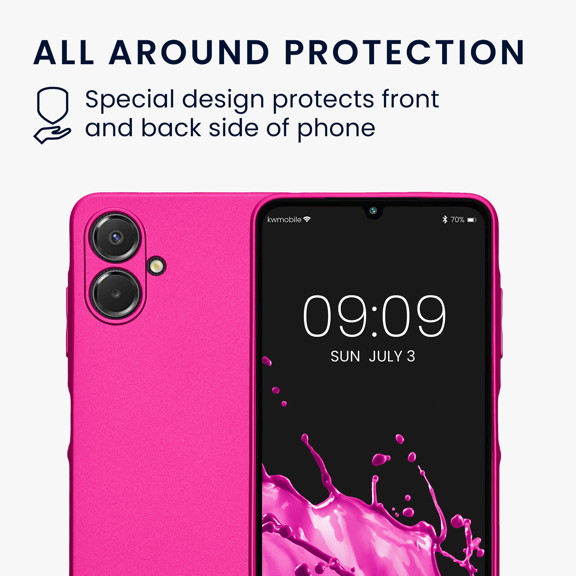 Kryt na mobil Samsung Galaxy A06 kwmobile Metallic metalicky růžový