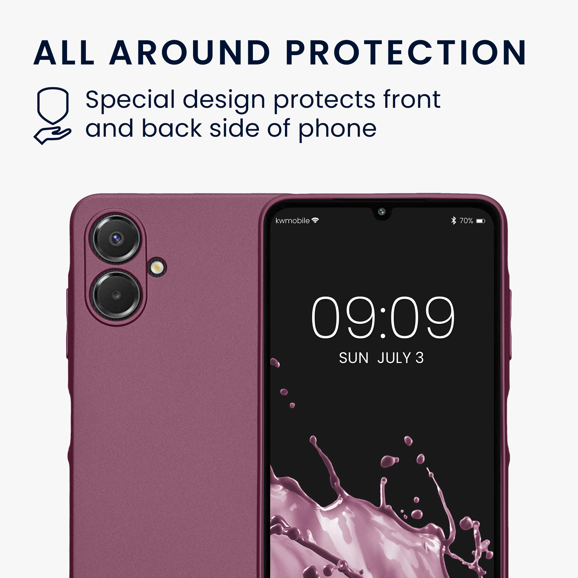 Kryt na mobil Samsung Galaxy A06 kwmobile Metallic metalicky levandulový