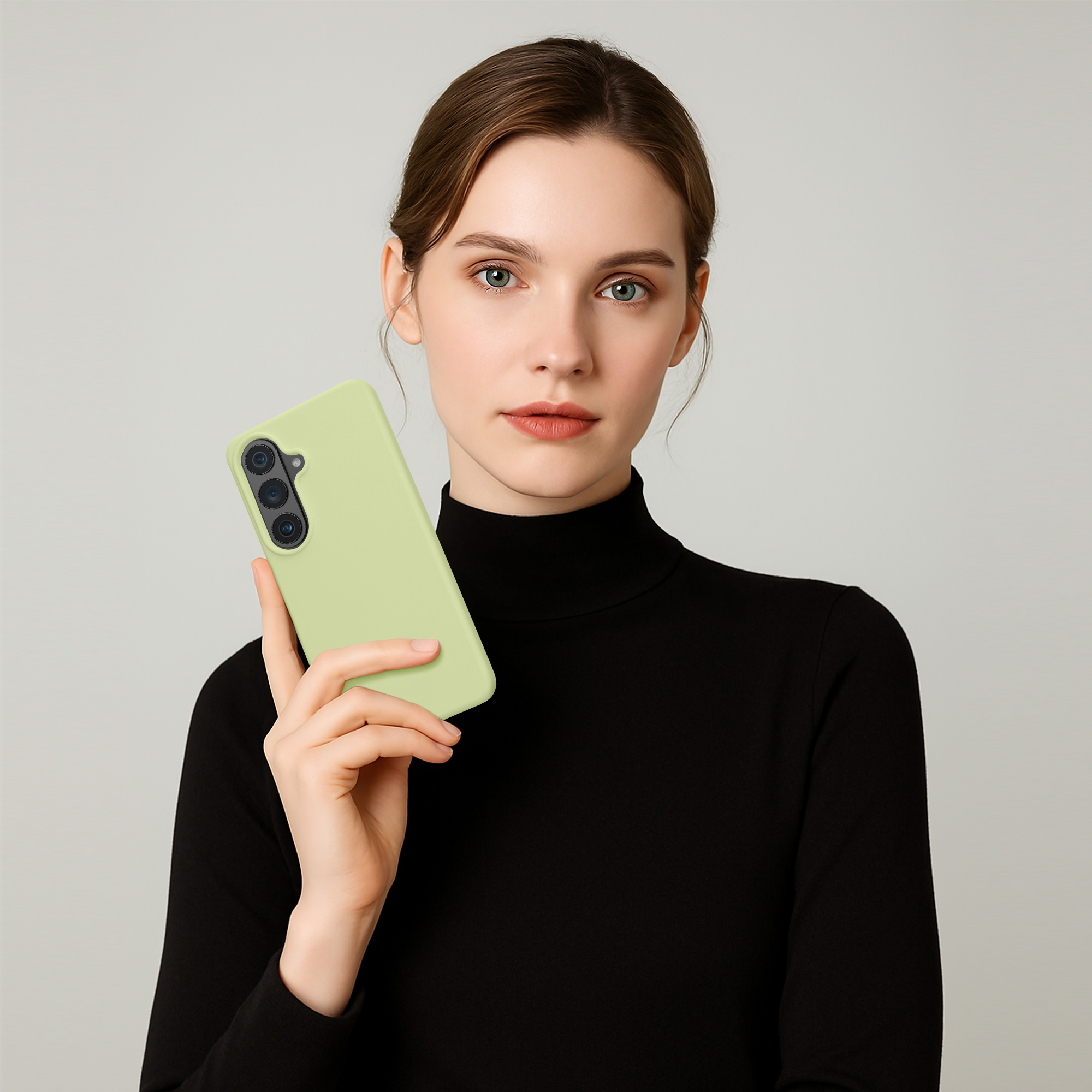 Silikonový kryt pro Samsung Galaxy S26, nárazuvzdorný, pro bezdrátové nabíjení kwmobile ‑ pistáciově zelená