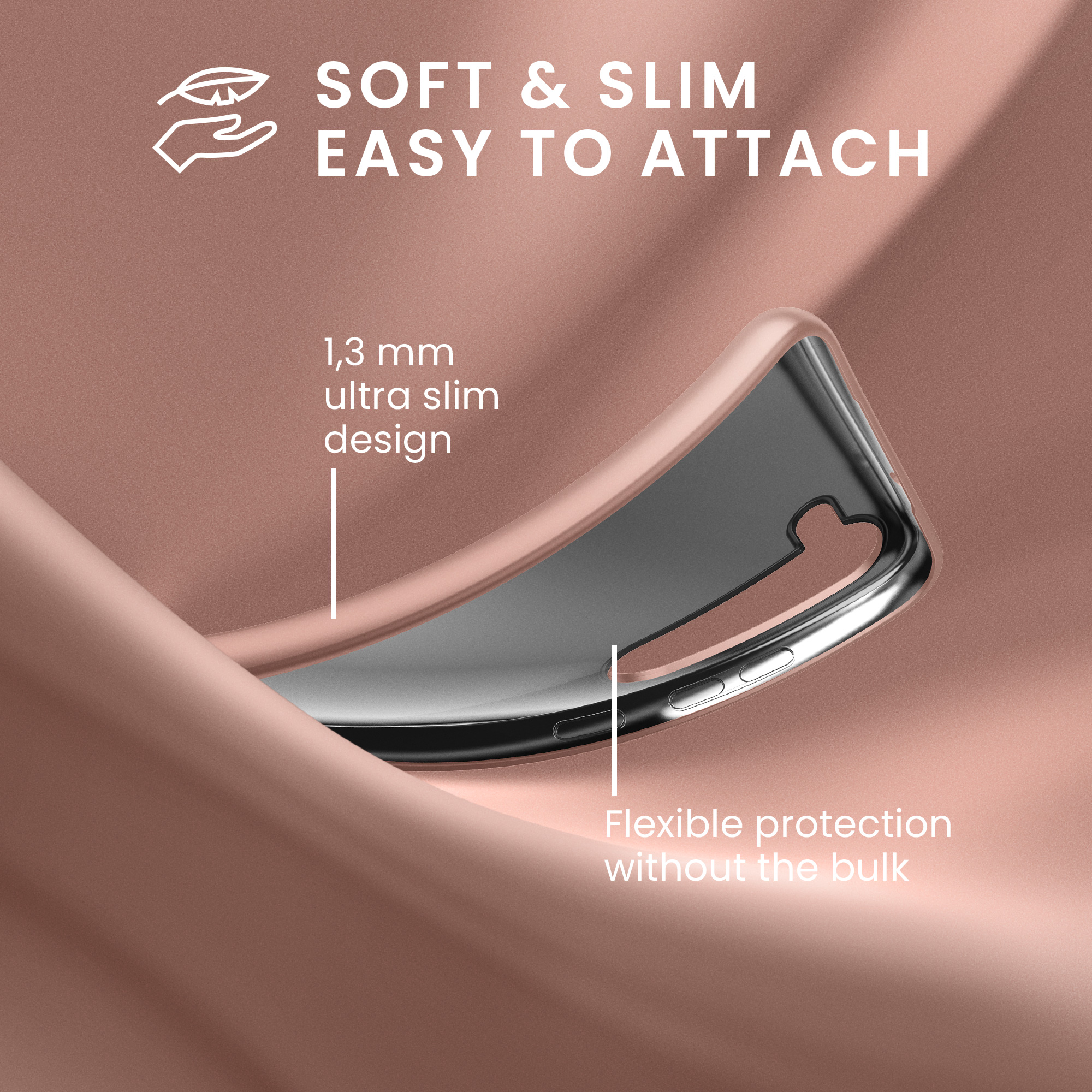 Pouzdro pro Samsung Galaxy S26 Plus kwmobile tenké metalické silikonové - metalická růžové zlato