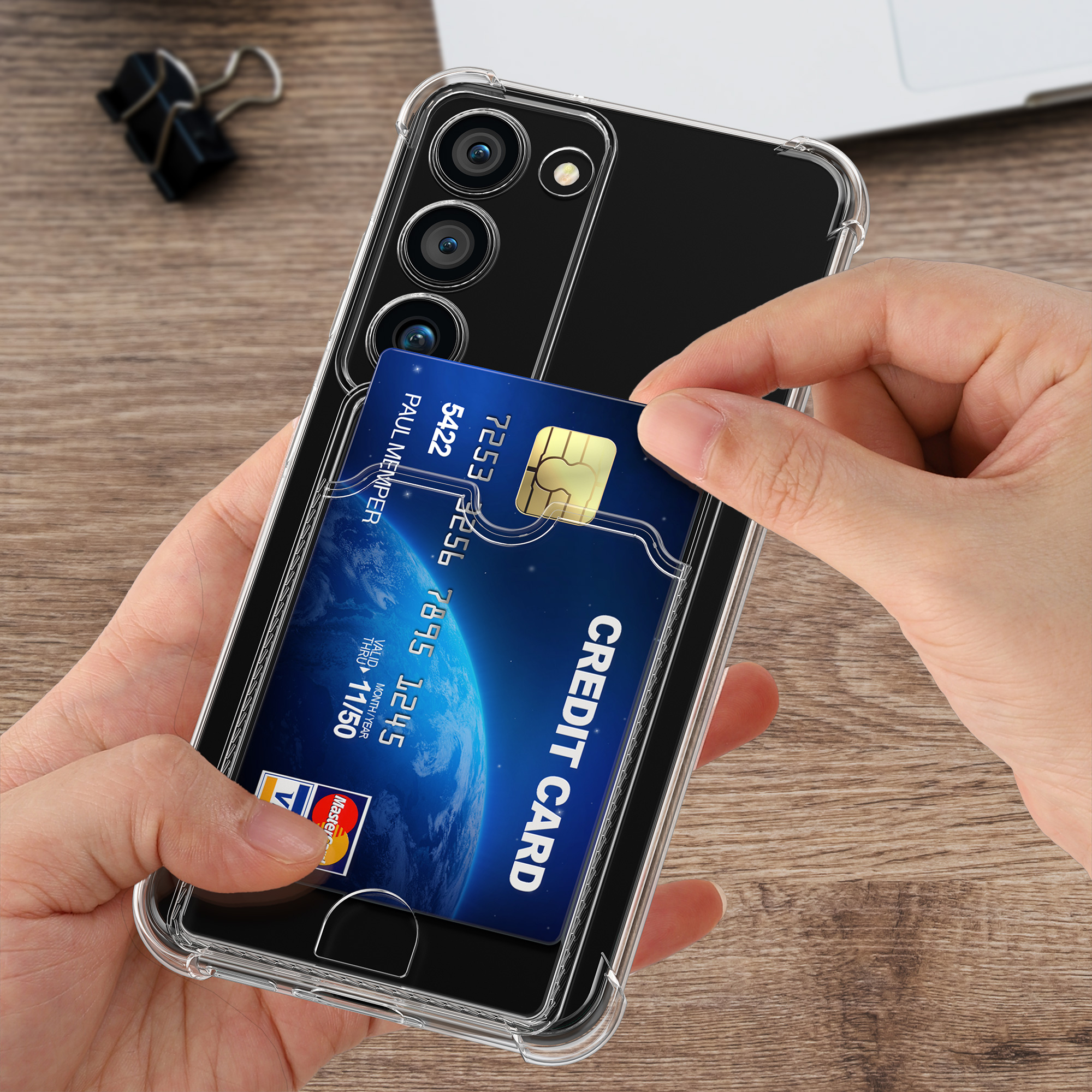 Kryt na mobil Galaxy S23 kwmobile s kartou transparentní