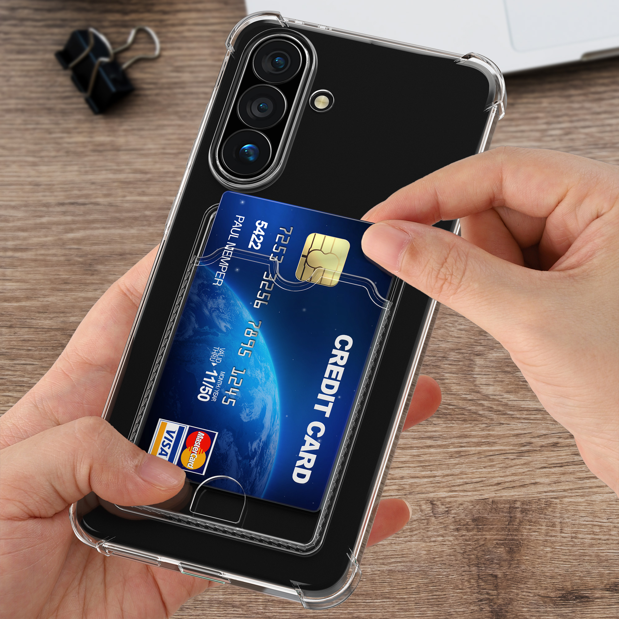Peněženkové pouzdro na mobil Samsung Galaxy S26, nárazuvzdorné - kwmobile, čiré