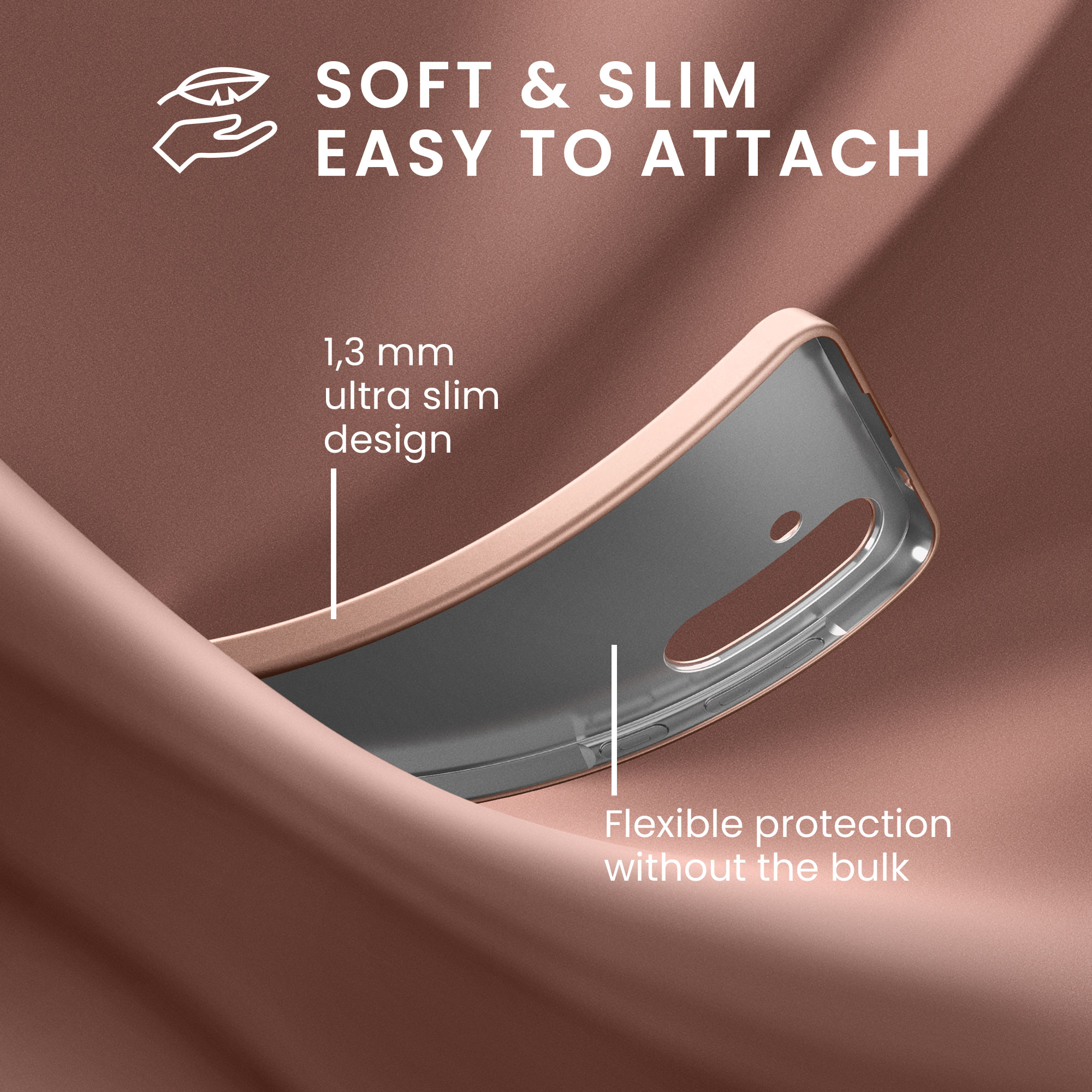 Pouzdro pro Samsung Galaxy A37 5G kwmobile tenké metalické silikonové - metalická růžové zlato
