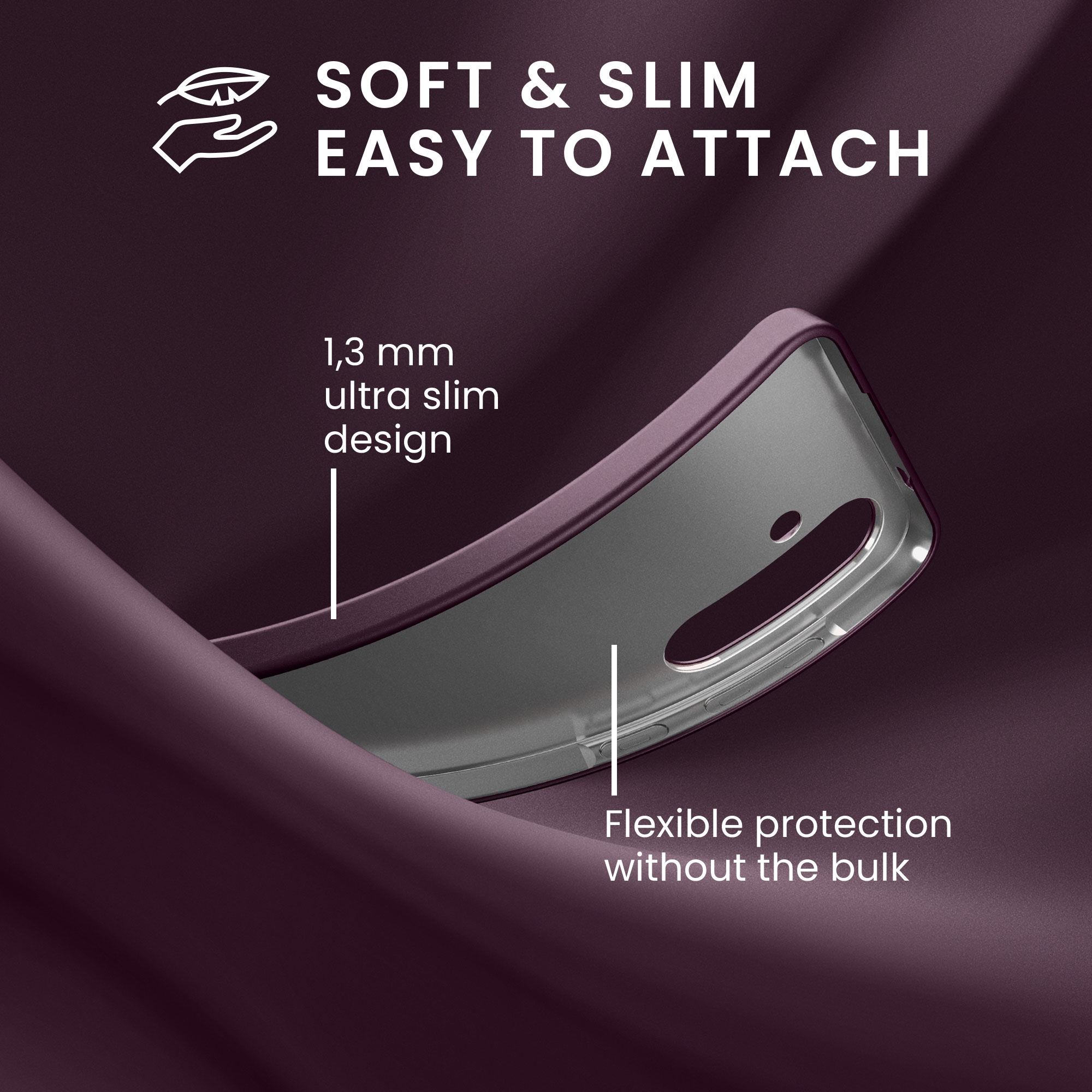 Pouzdro pro Samsung Galaxy A37 5G kwmobile tenké metalické silikonové - metalická bordó