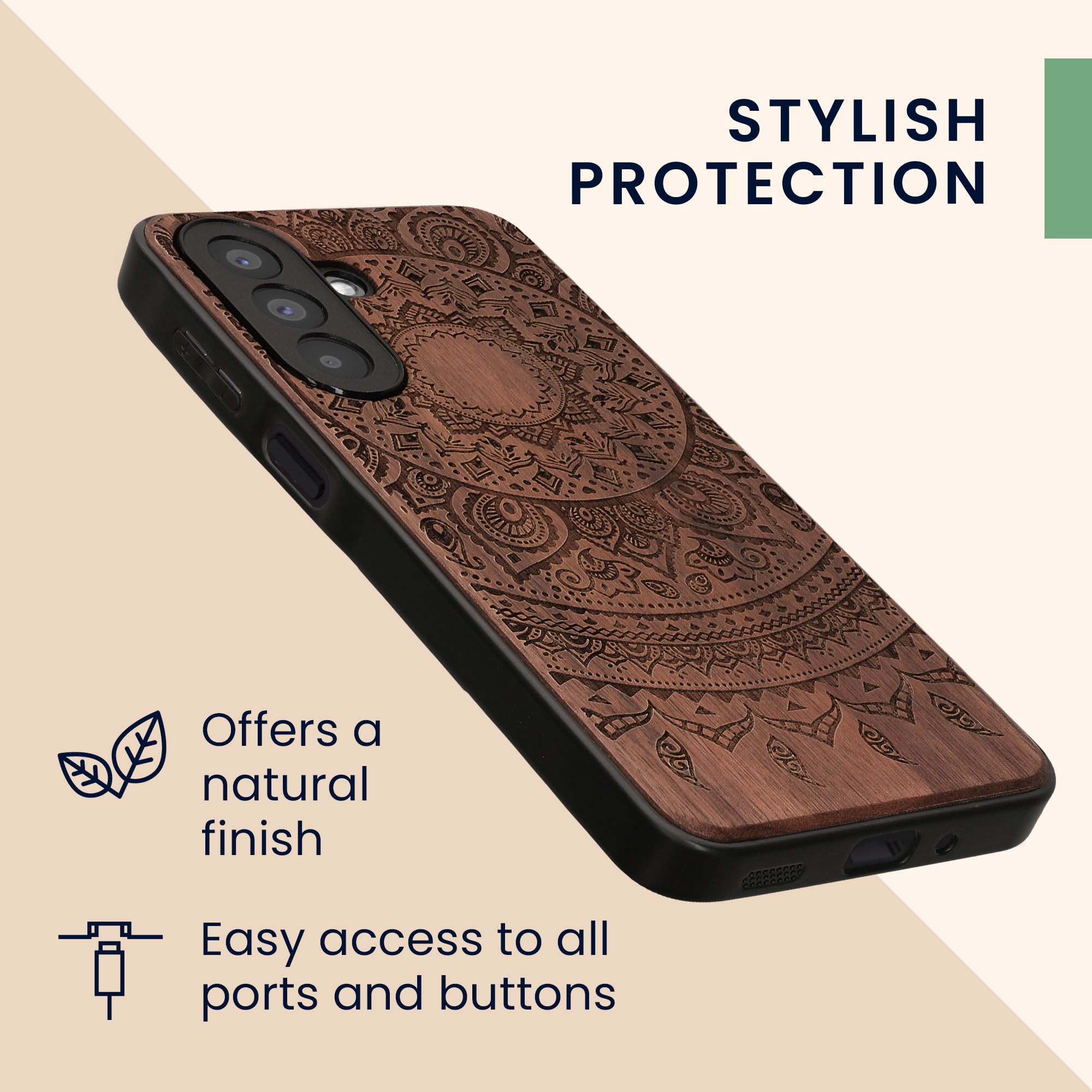 Dřevěné pouzdro pro Samsung Galaxy A27 5G kwmobile - tvrdý obal v tmavě hnědé barvě